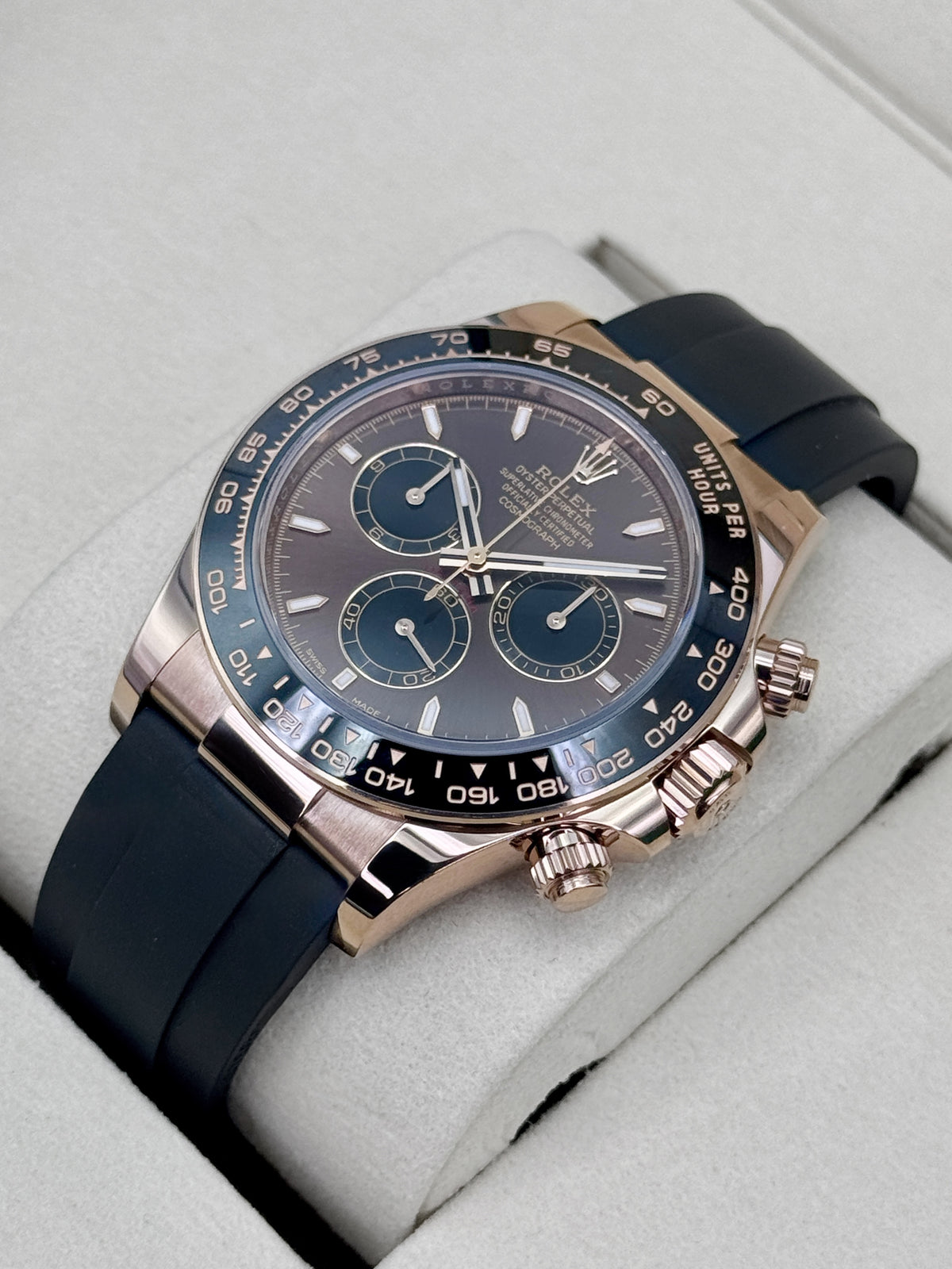 2025 Rolex Daytona 40mm 126515LN Rose Gold Oysterflex Chocolate Dial
