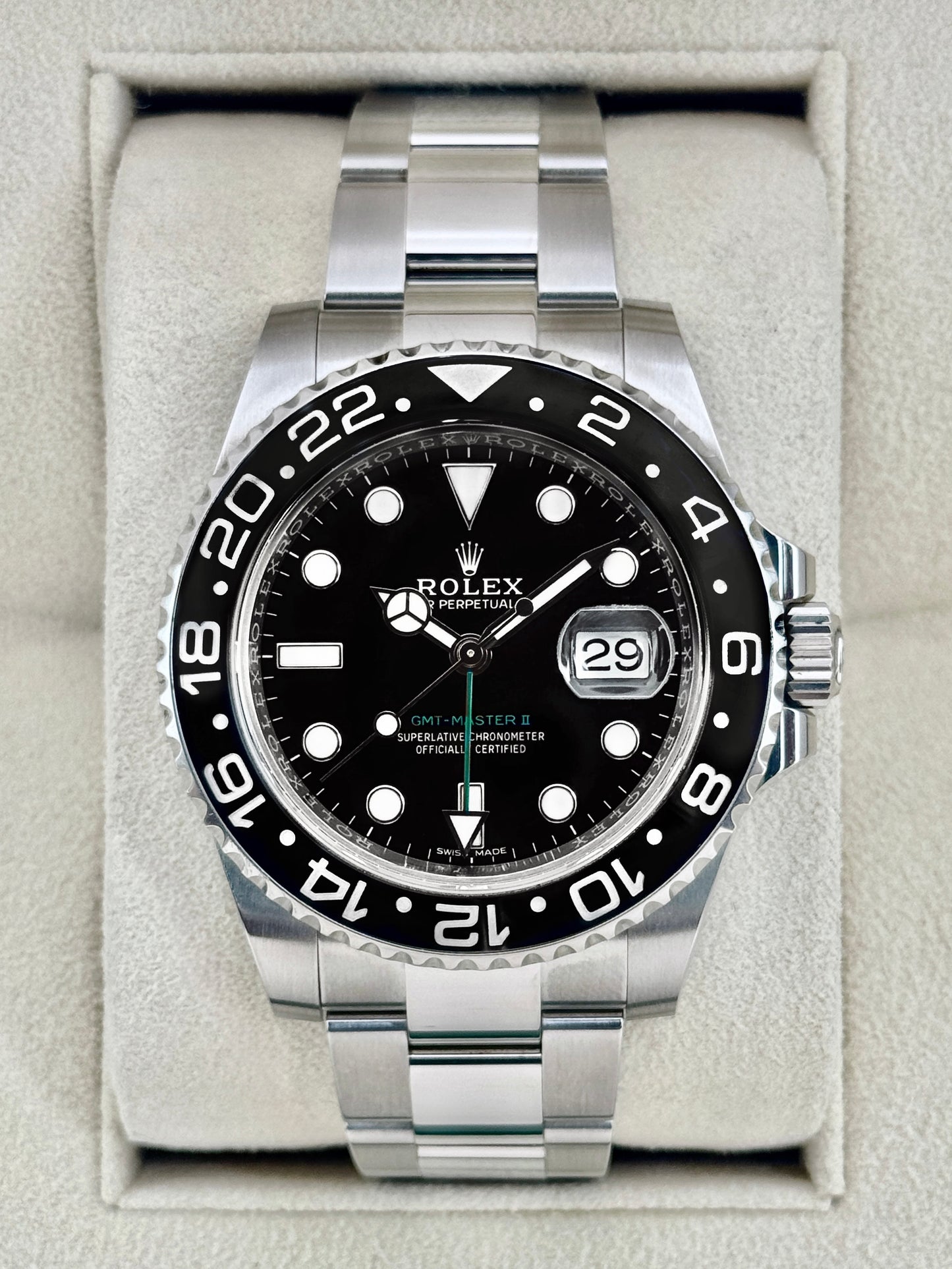 2018 Rolex GMT-Master II 40mm 116710LN Stainless Steel Black Dial