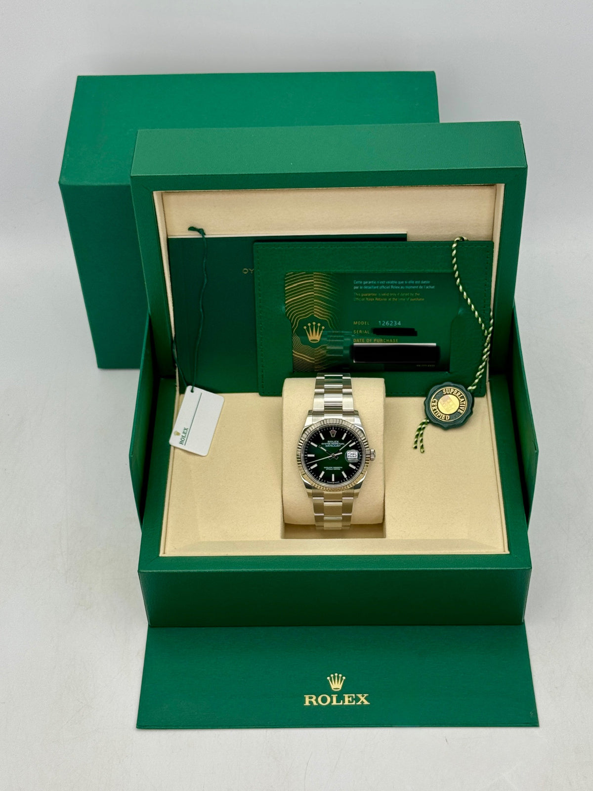 NEW 2026 Rolex Datejust 36mm 126234 Stainless Steel Oyster Green Ombre Dial