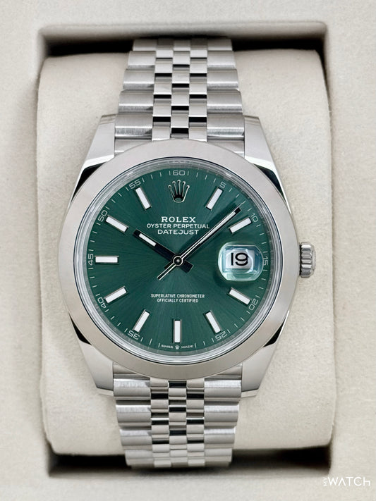 NEW 2026 Rolex Datejust 41mm 126300 Stainless Steel Jubilee Green Dial - MyWatchLLC