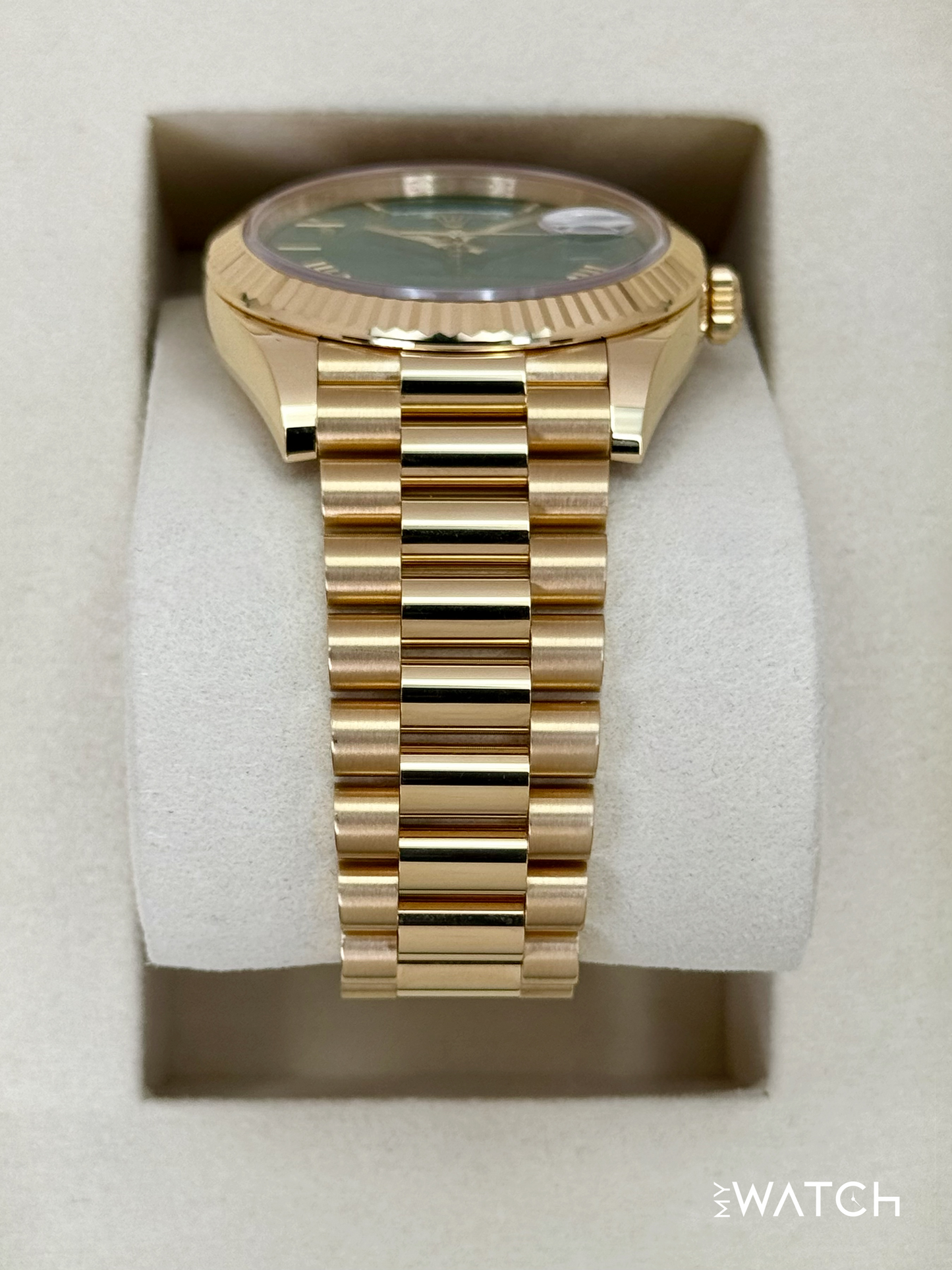 2025 Rolex Day-Date 40mm 228238 Presidential Yellow Gold Green Dial