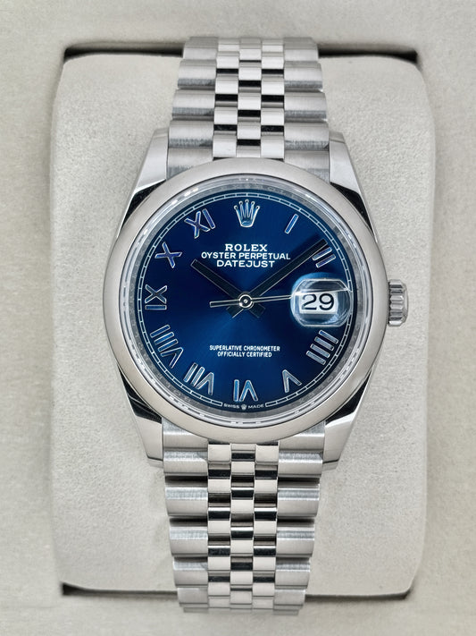 NEW 2026 Rolex Datejust 36mm 126200 Stainless Steel Jubilee Blue Roman Numeral Dial