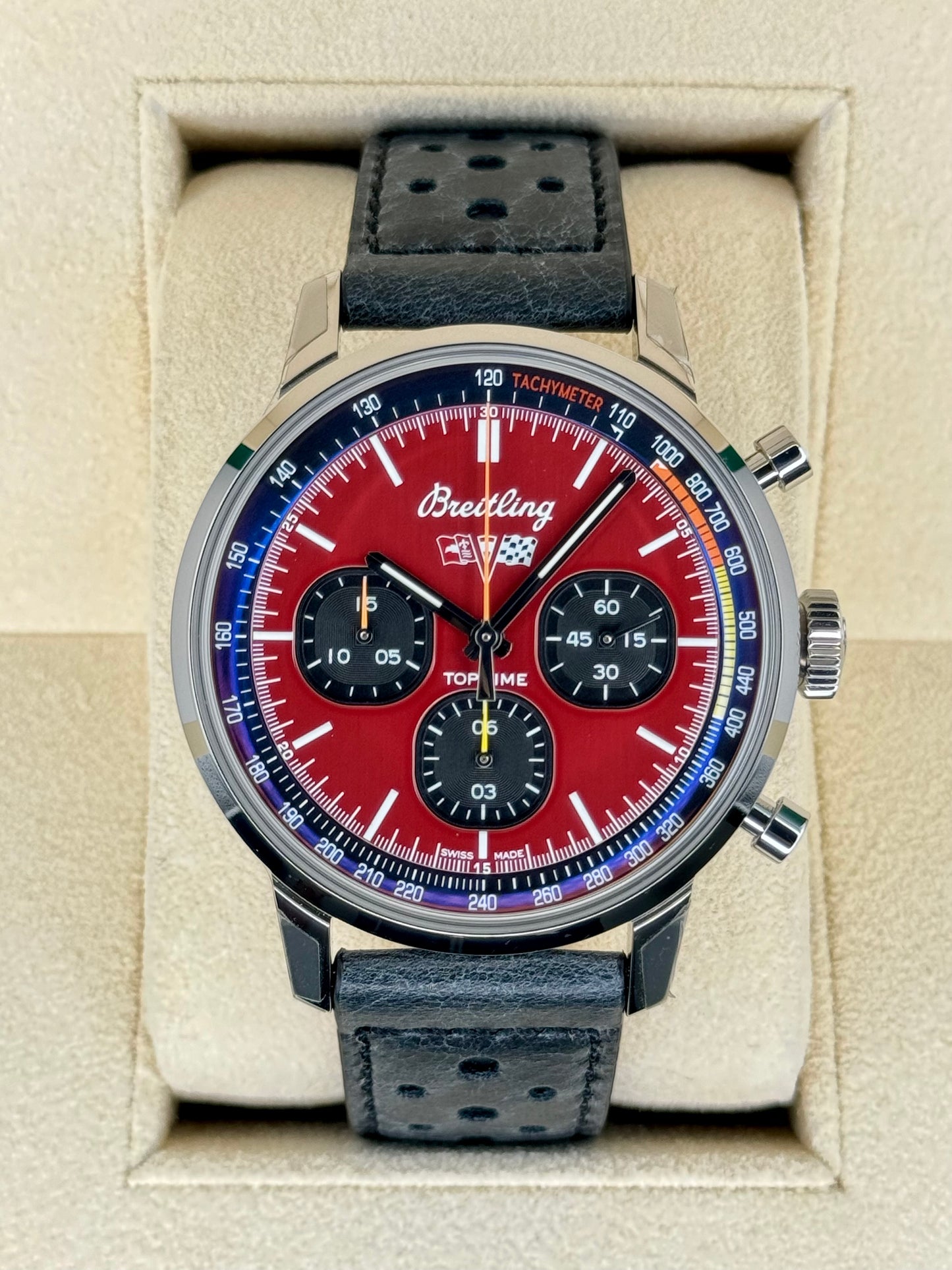 New 2024 Breitling Top Time Chronograph 42mm A25310 Steel Red Dial