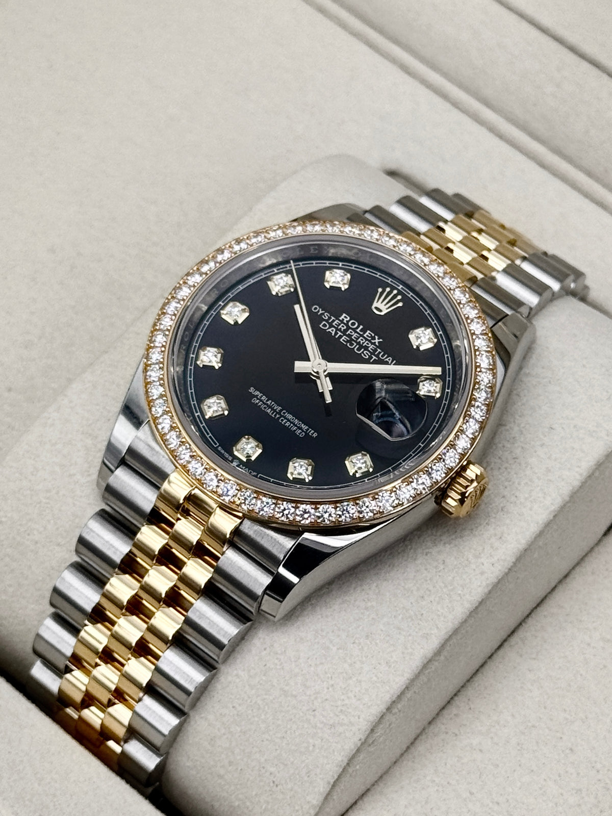 NEW 2026 Rolex Datejust 36mm 126283RBR Two-Tone Jubilee Diamond Bezel Black Diamond Dial