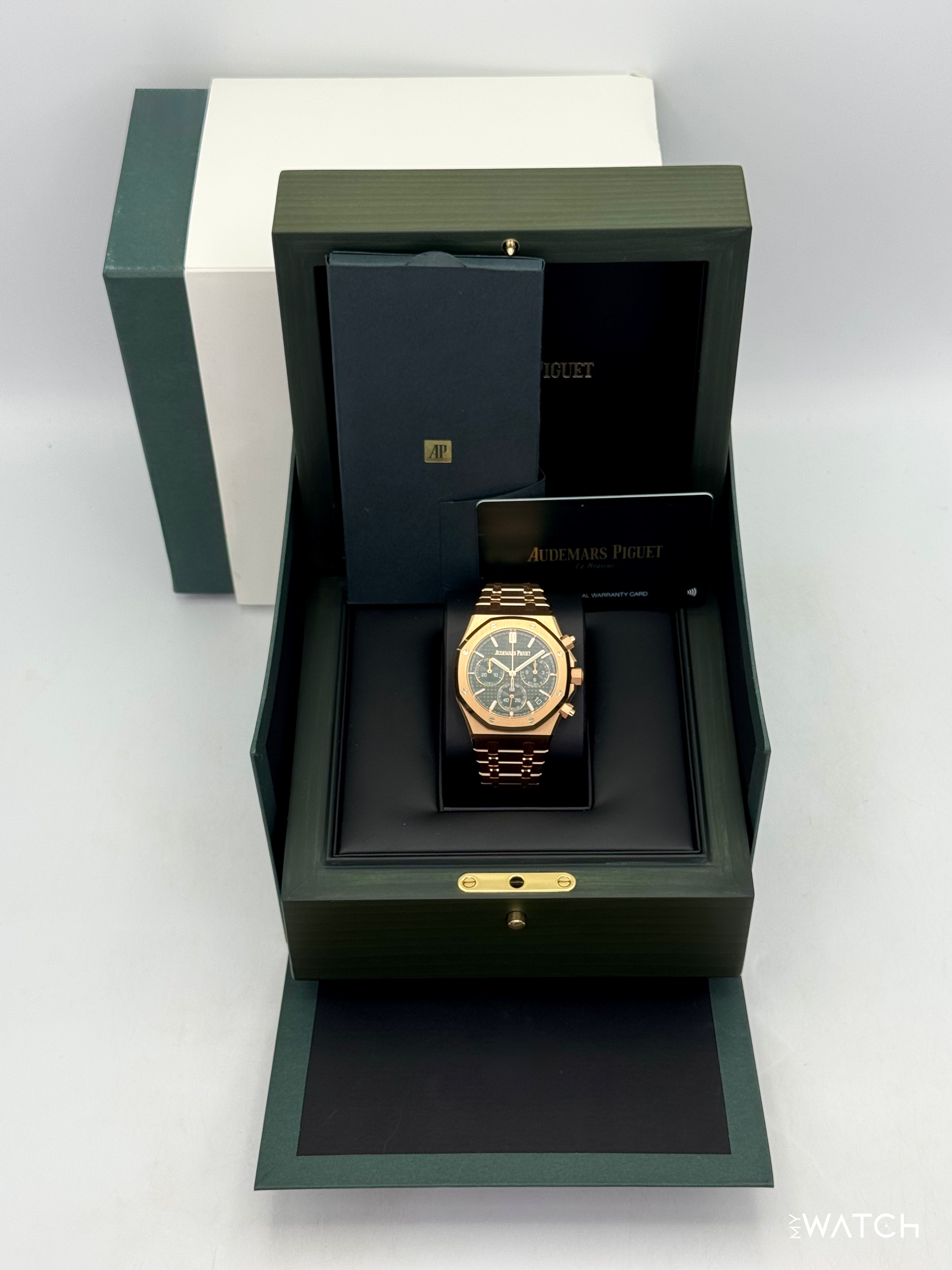 2024 Audemars Piguet Royal Oak Chronograph 41mm 26240OR Green Dial - MyWatchLLC