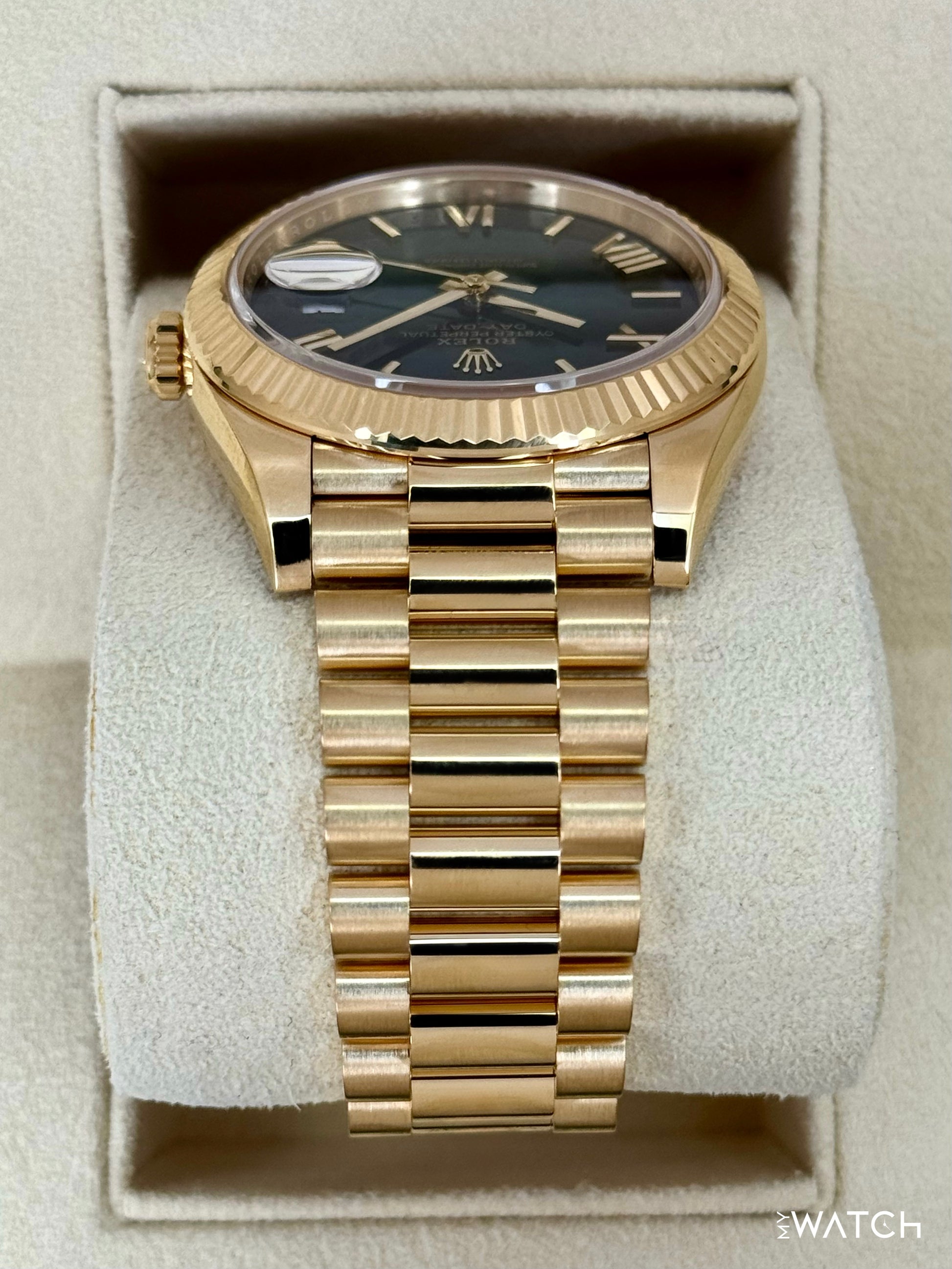 2024 Rolex Day-Date 40mm 228238 Presidential Green Ombre Dial - MyWatchLLC