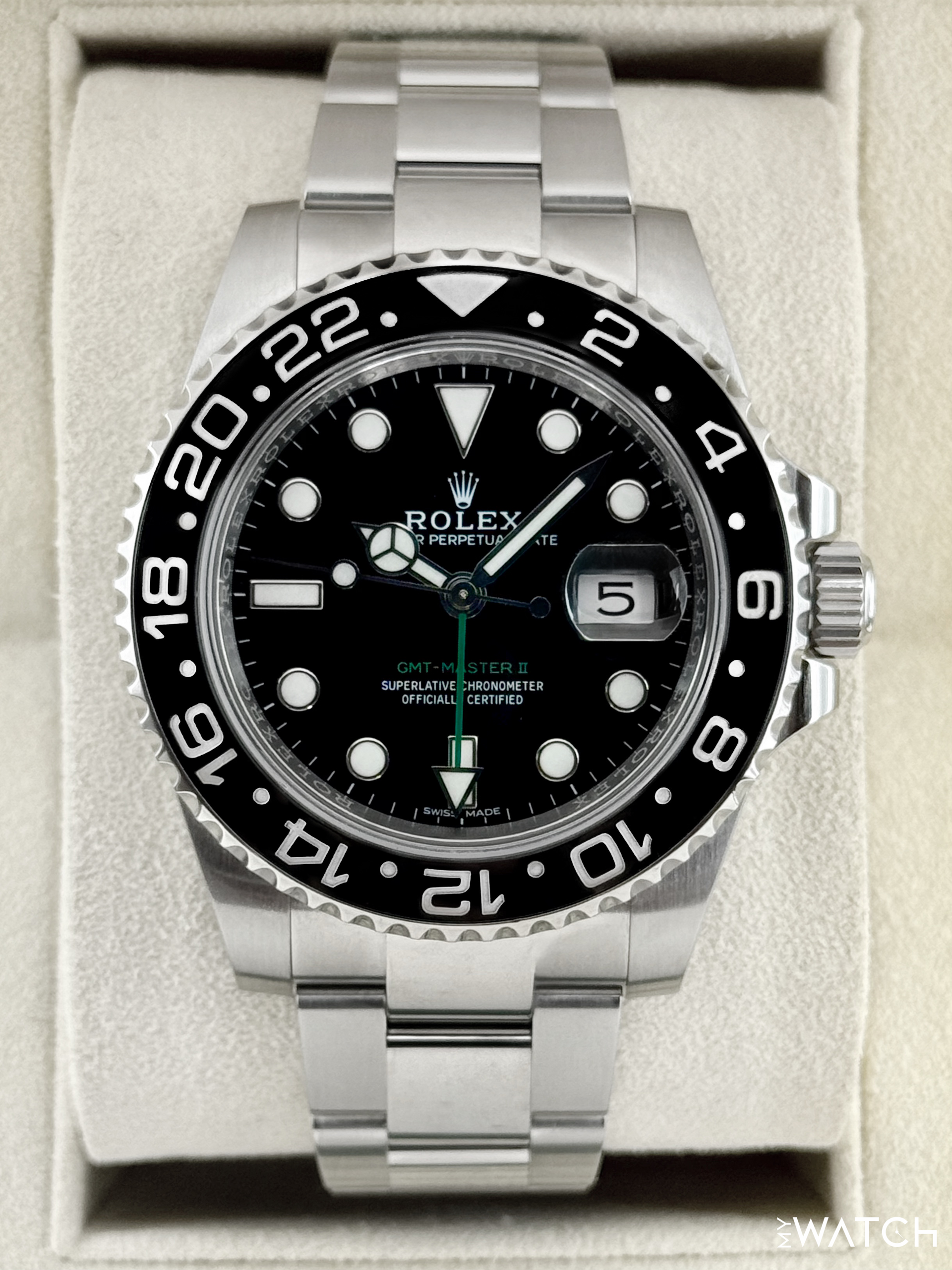 2018 Rolex GMT-Master II 40mm 116710LN Stainless Steel Black Dial