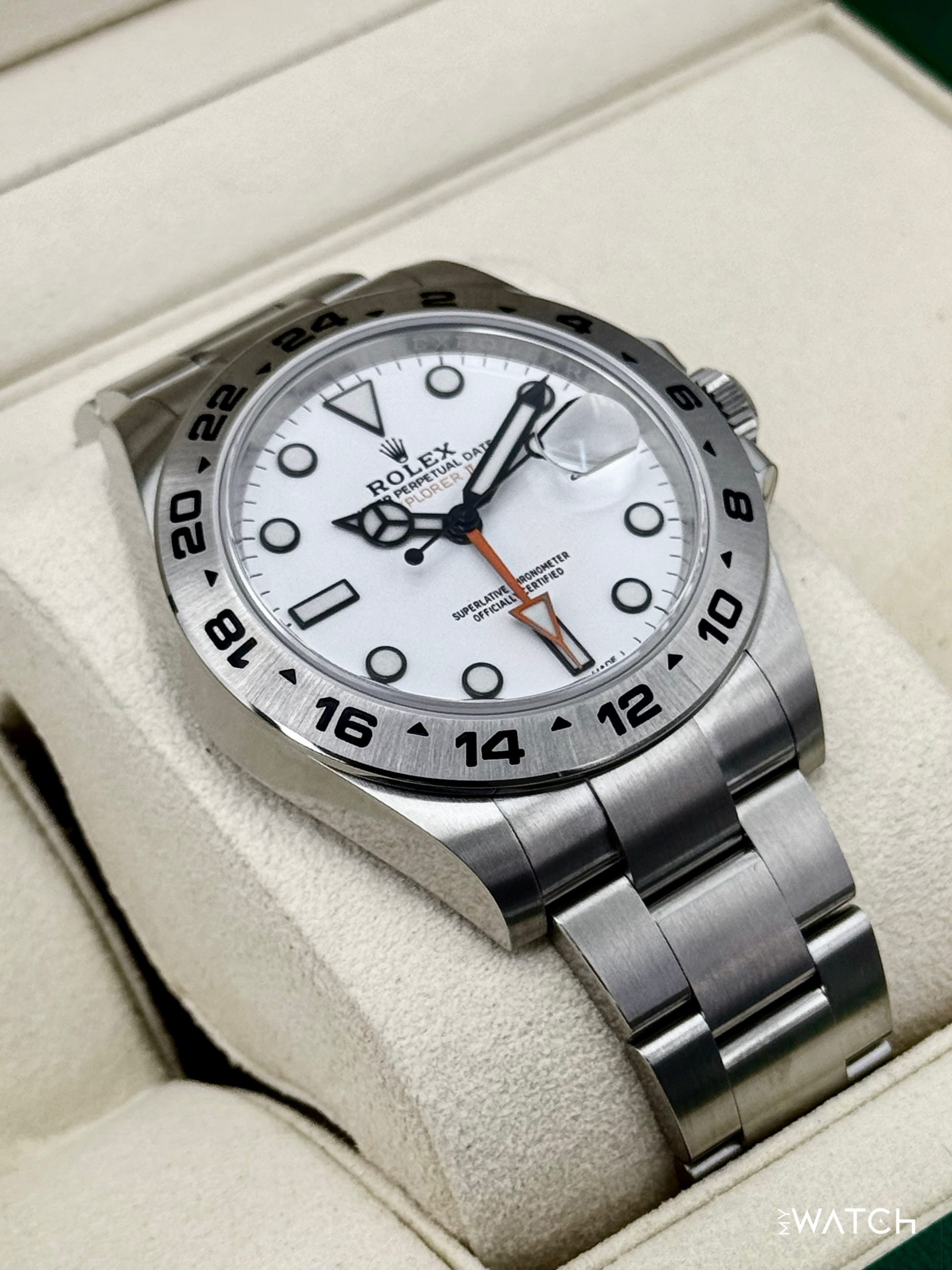 NEW OLD STOCK 2020 Rolex Explorer II 42mm 216570 Polar White Dial (STICKERED) - MyWatchLLC