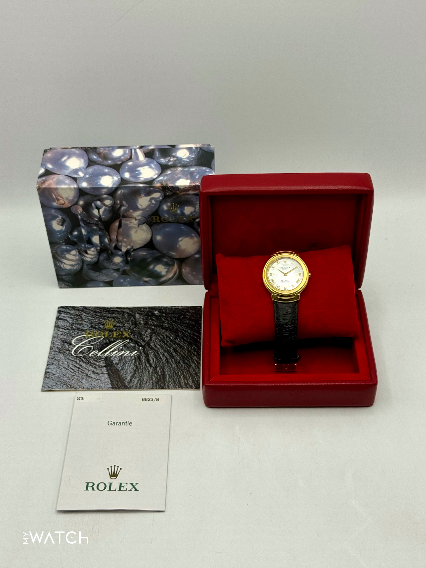 2006 Rolex Cellini 37mm 6623/8 18kt Yellow Gold Mother of Pearl Dial