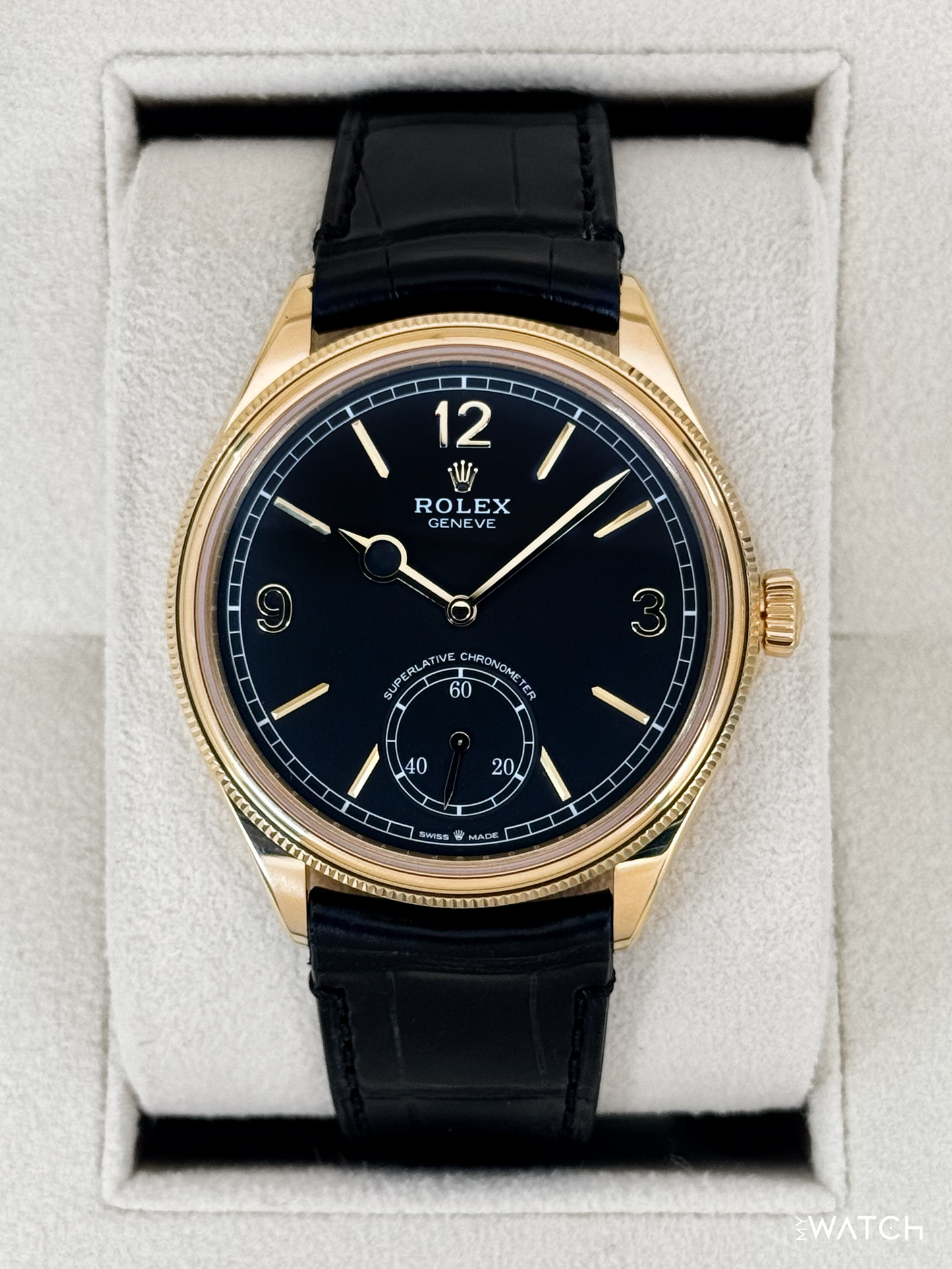 2024 Rolex 1908 39mm 52508 Yellow Gold Black Dial - MyWatchLLC