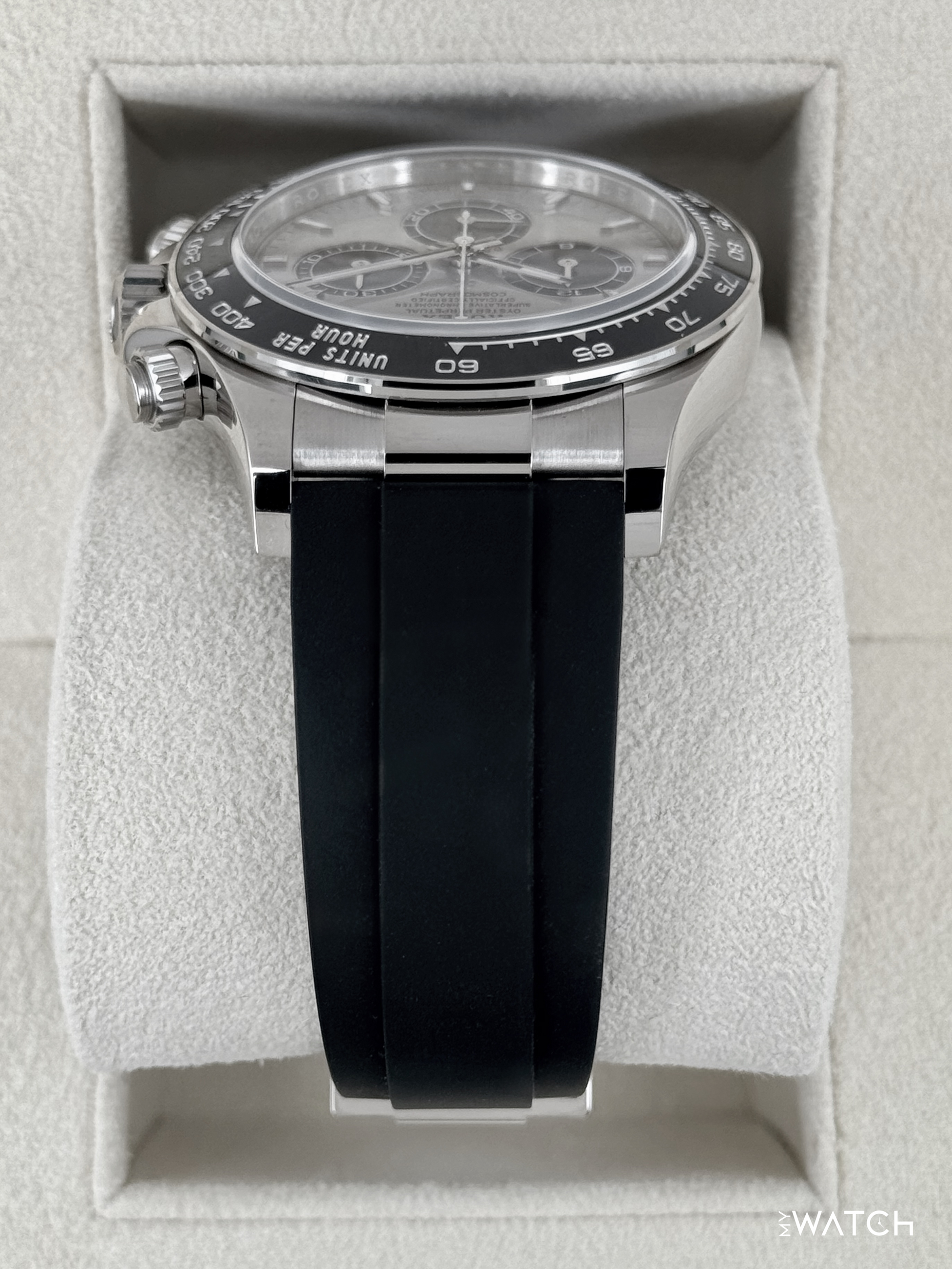 NEW 2025 Rolex Daytona 40mm 126519LN White Gold Oysterflex Silver Ghost Dial - MyWatchLLC