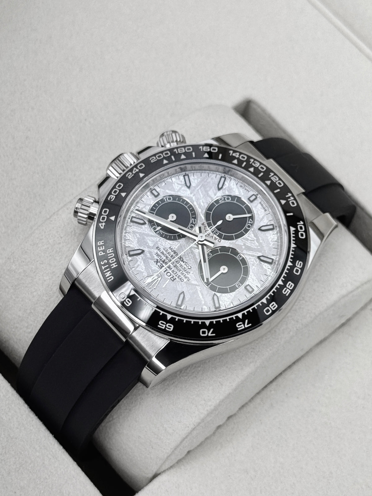 NEW 2026 Rolex Daytona 40mm 126519LN White Gold Oysterflex Meteorite Dial - MyWatchLLC