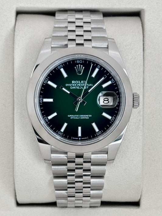 NEW 2026 Rolex Datejust 41mm 126300 Stainless Steel Jubilee Green Ombre Dial