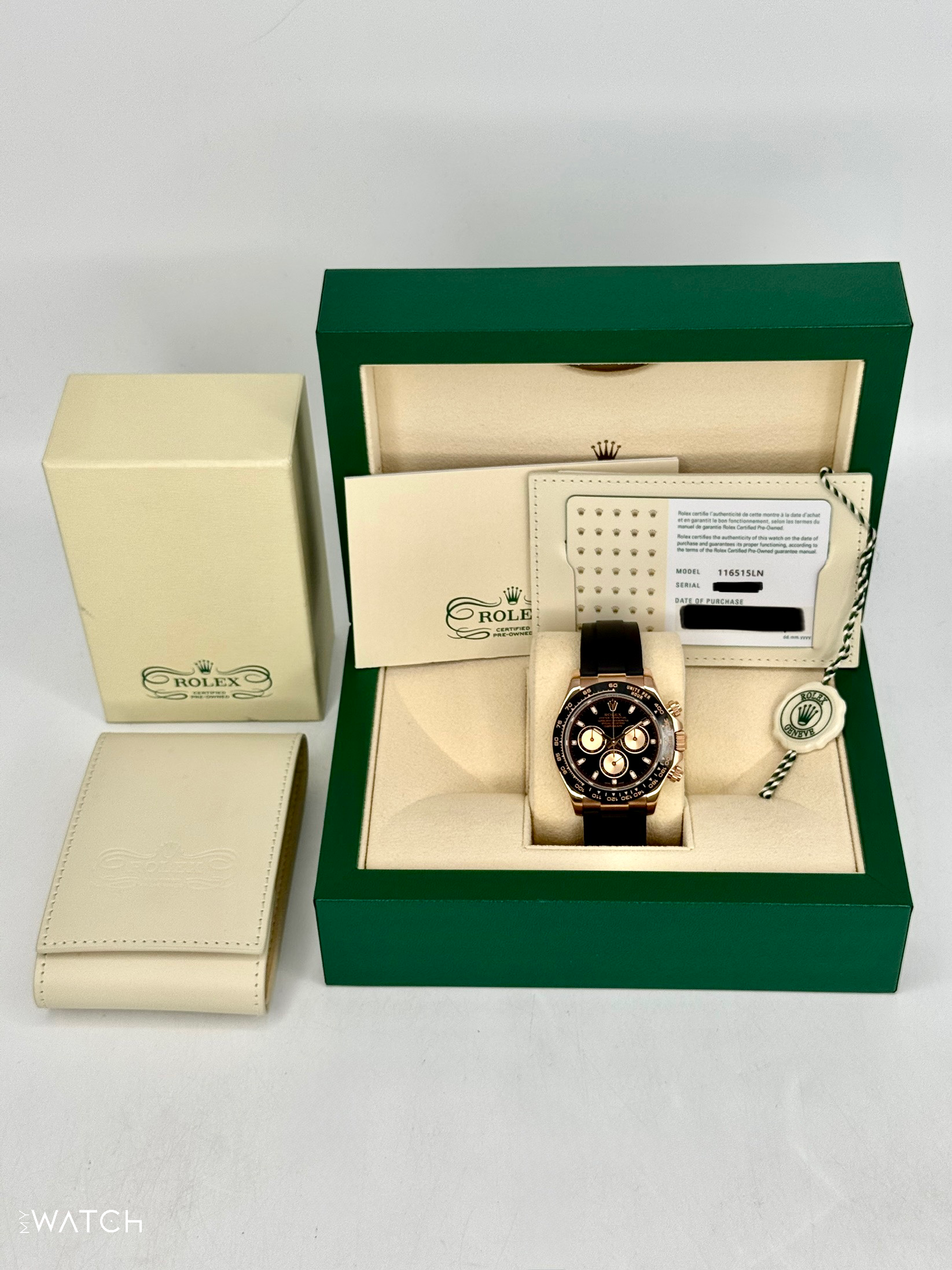 2024 CPO Rolex Daytona 40mm 116515LN Rose Gold Oysterflex Black Dial - MyWatchLLC