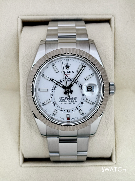 2018 Rolex Sky-Dweller 42mm 326934 Stainless Steel Oyster White Dial