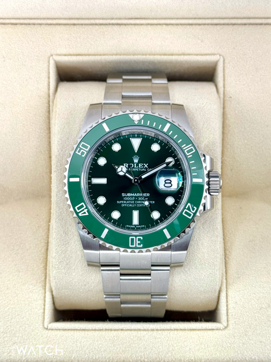 NEW OLD STOCK 2020 Rolex Submariner “Hulk” 40mm 116610LV Green Dial - MyWatchLLC