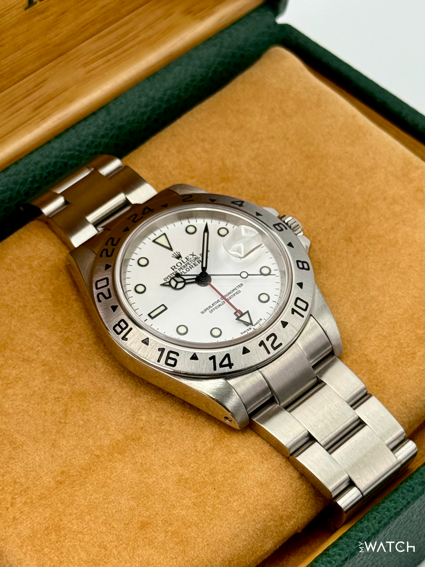 2002 Rolex Explorer II 40mm 16570 Stainless Steel Polar White Dial - MyWatchLLC