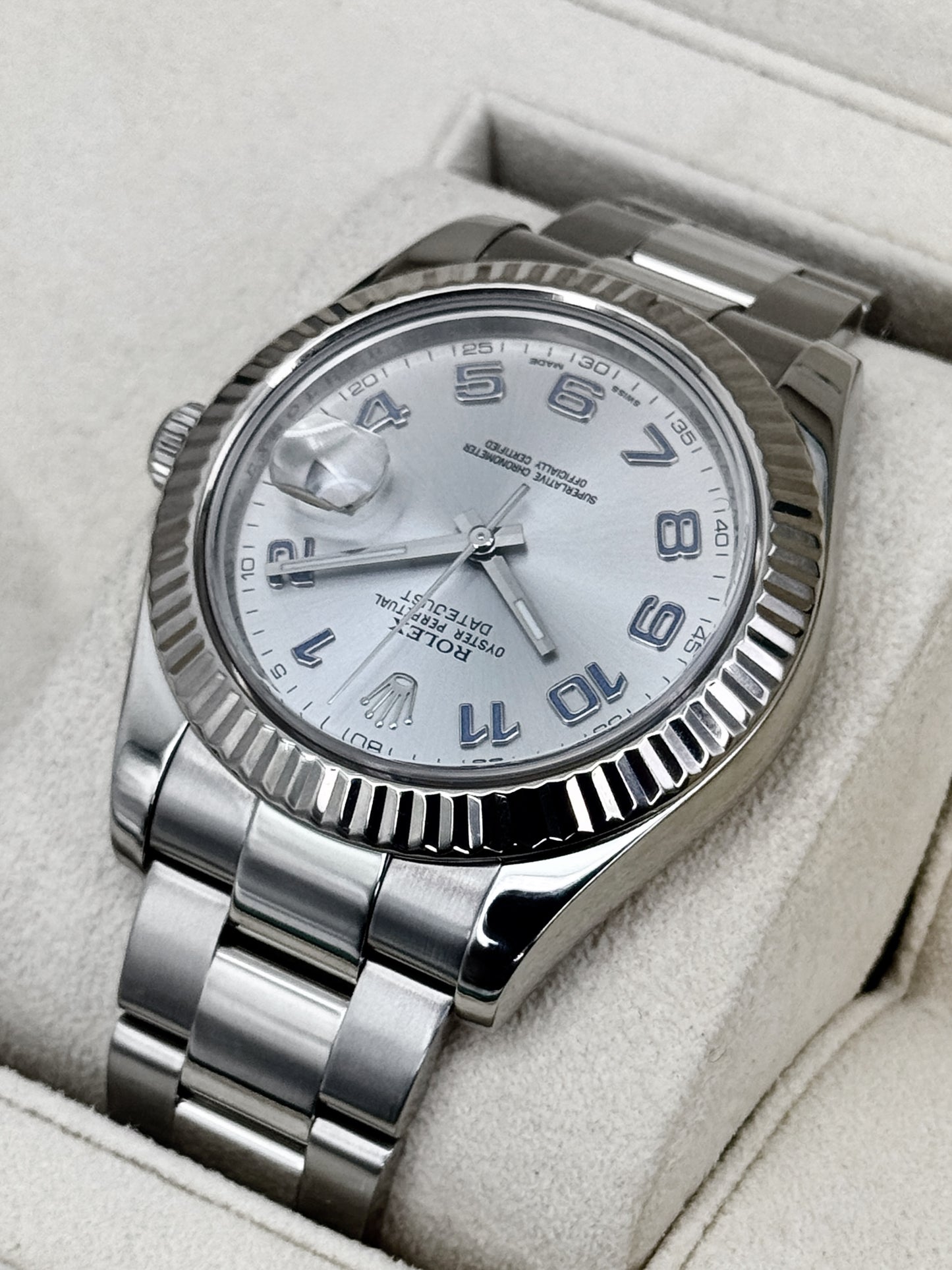2010 Rolex Datejust II 41mm 116334 Stainless Steel Oyster Silver Dial
