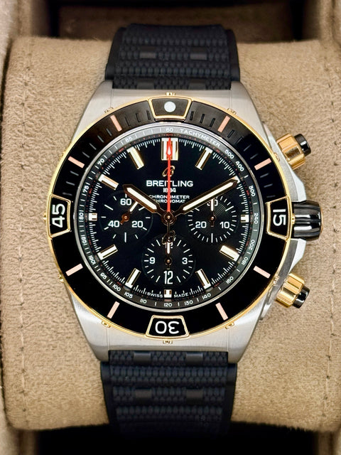 2023 Breitling Super Chronomat B01 44mm UB0136 Two-Tone Black Dial
