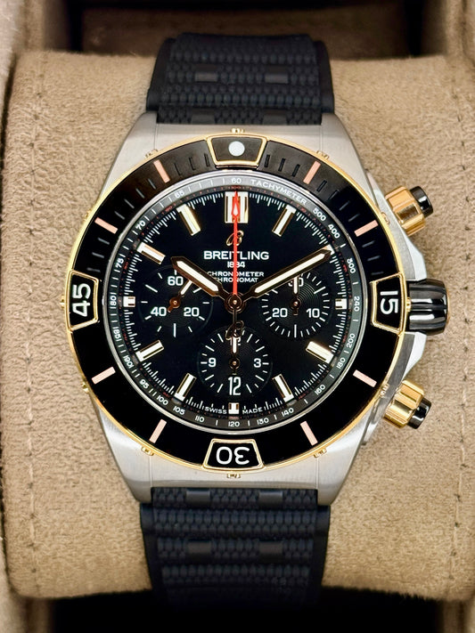 2023 Breitling Super Chronomat B01 44mm UB0136 Two-Tone Black Dial