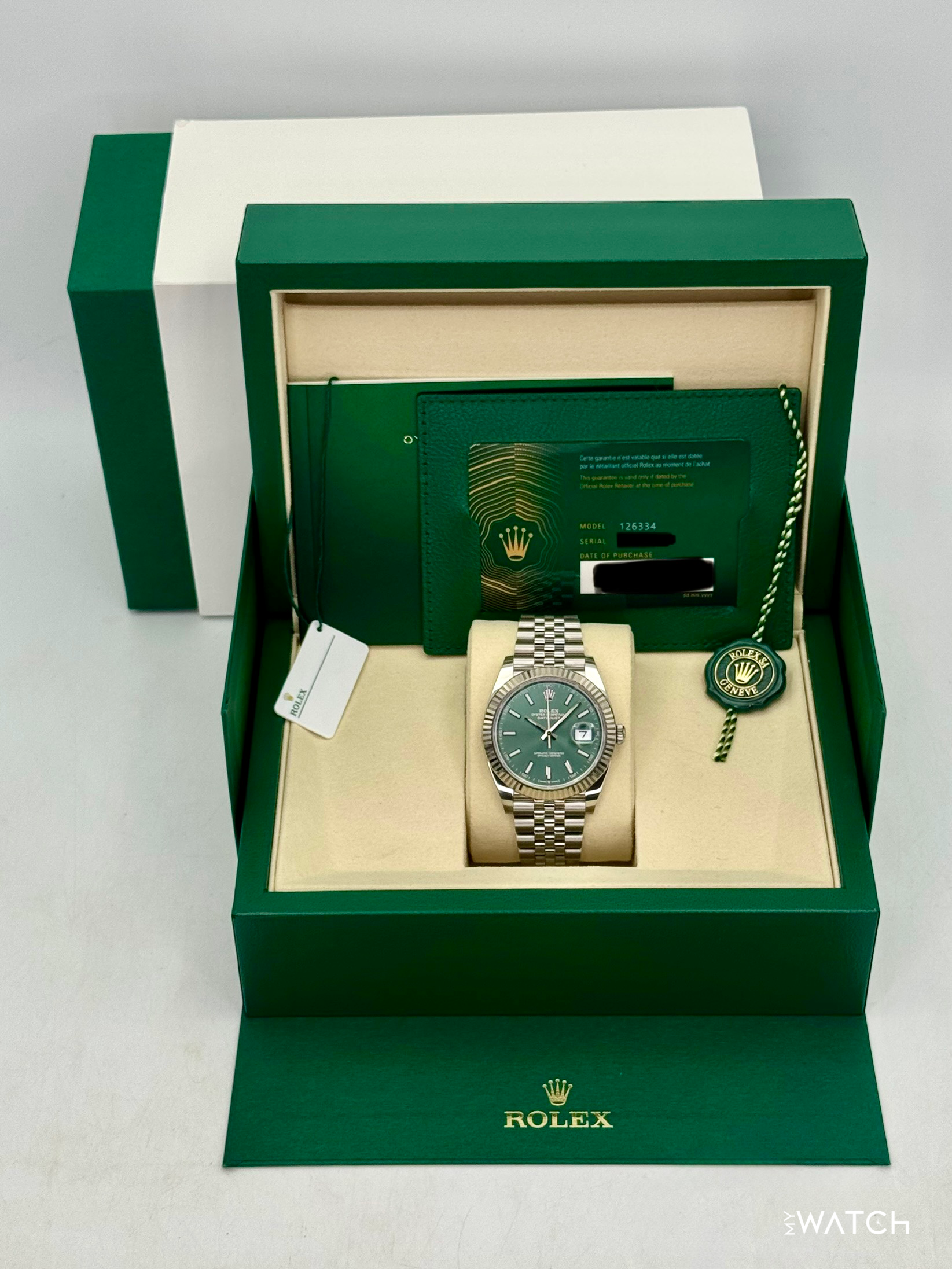 2025 Rolex Datejust 41mm 126334 Jubilee Green Dial - MyWatchLLC