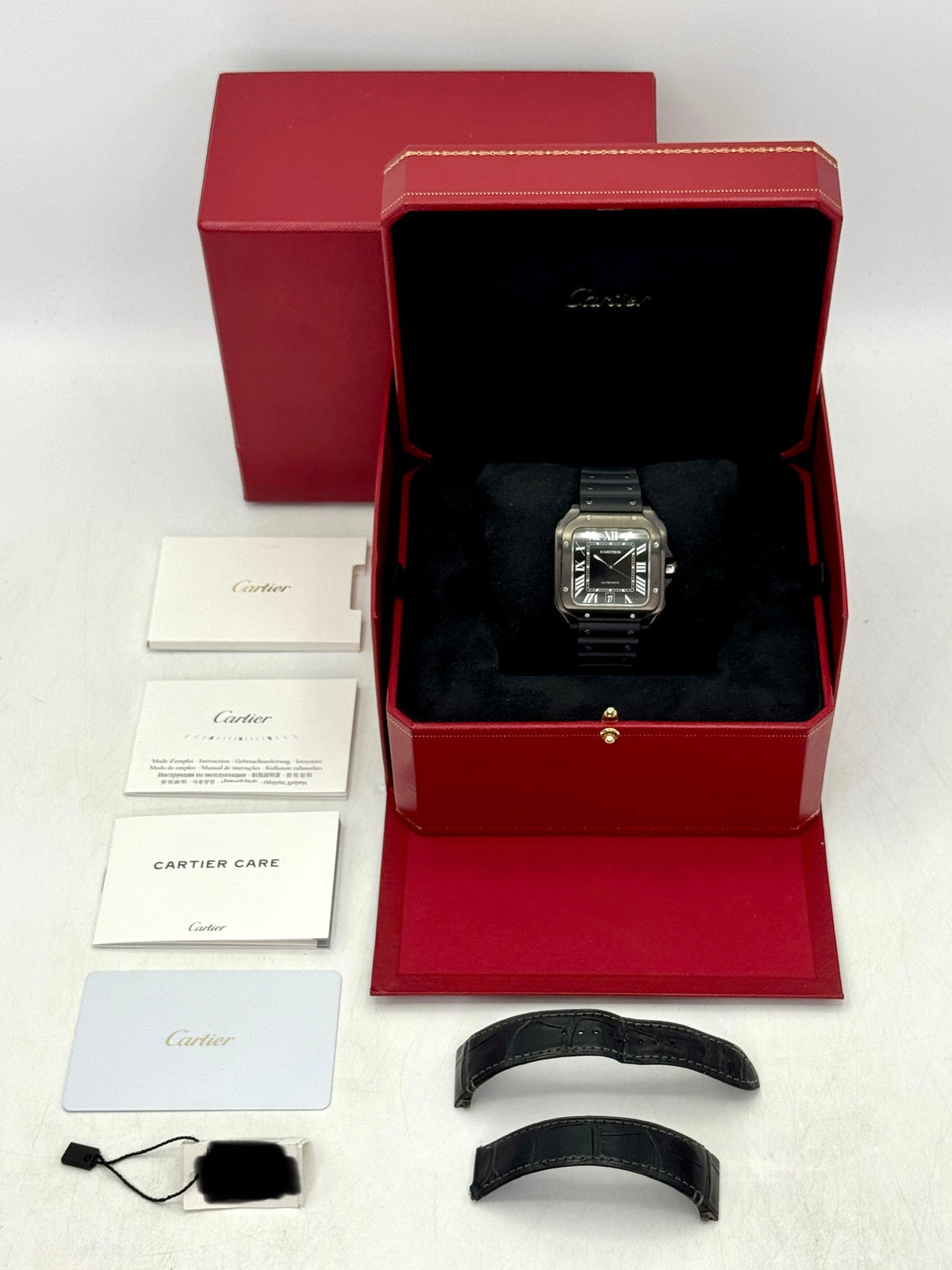 2024 Cartier Santos De Cartier 39.8mm WSSA0039 Black Steel Black Dial - Large - MyWatchLLC