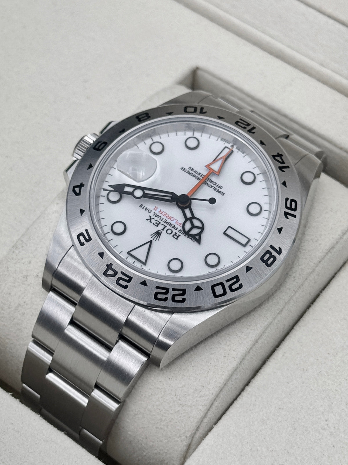 2026 Rolex Explorer II 42mm 226570 Stainless Steel Polar White Dial