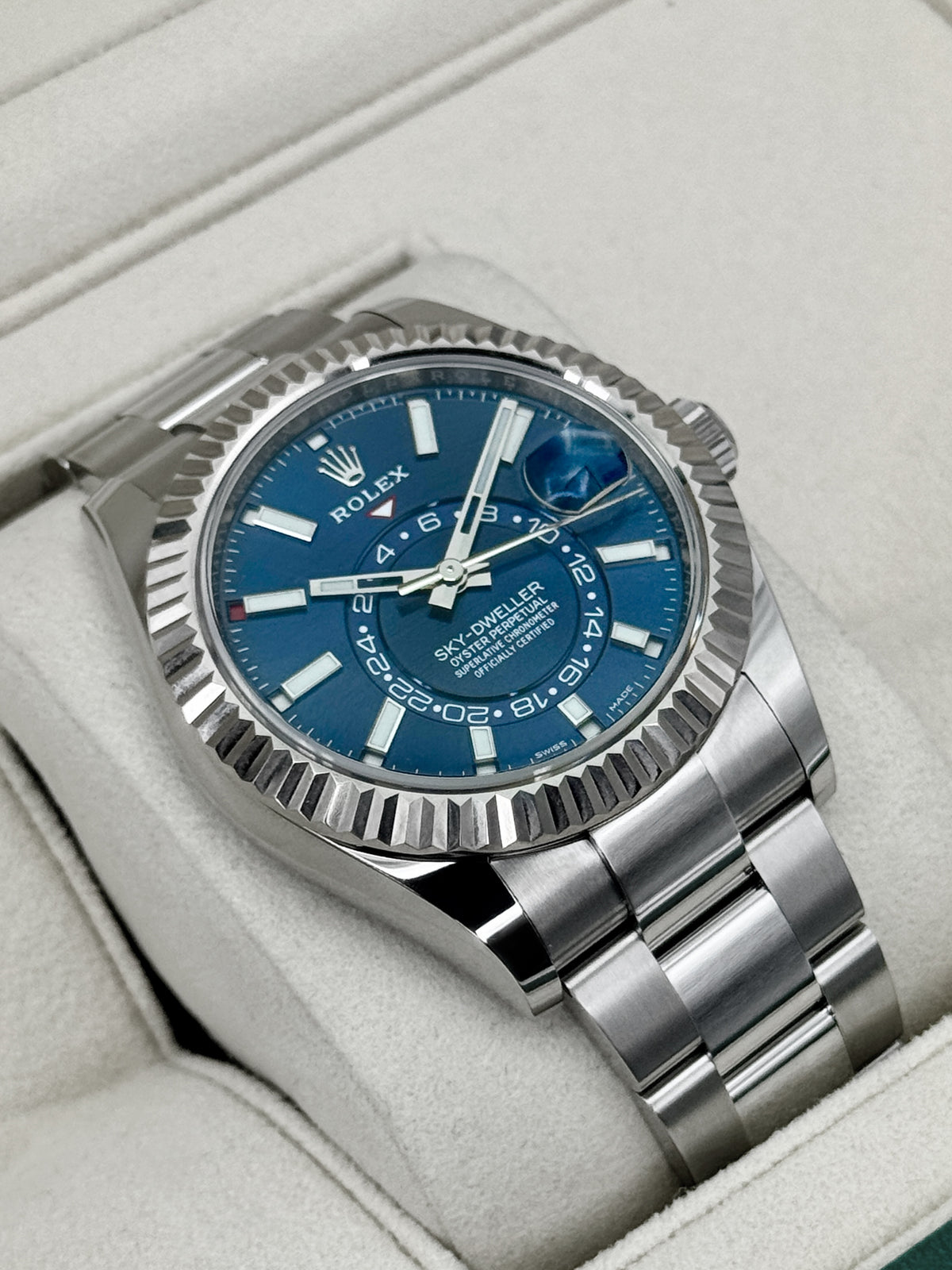 2022 Rolex Sky-Dweller 42mm 326934 Stainless Steel Oyster Blue Dial