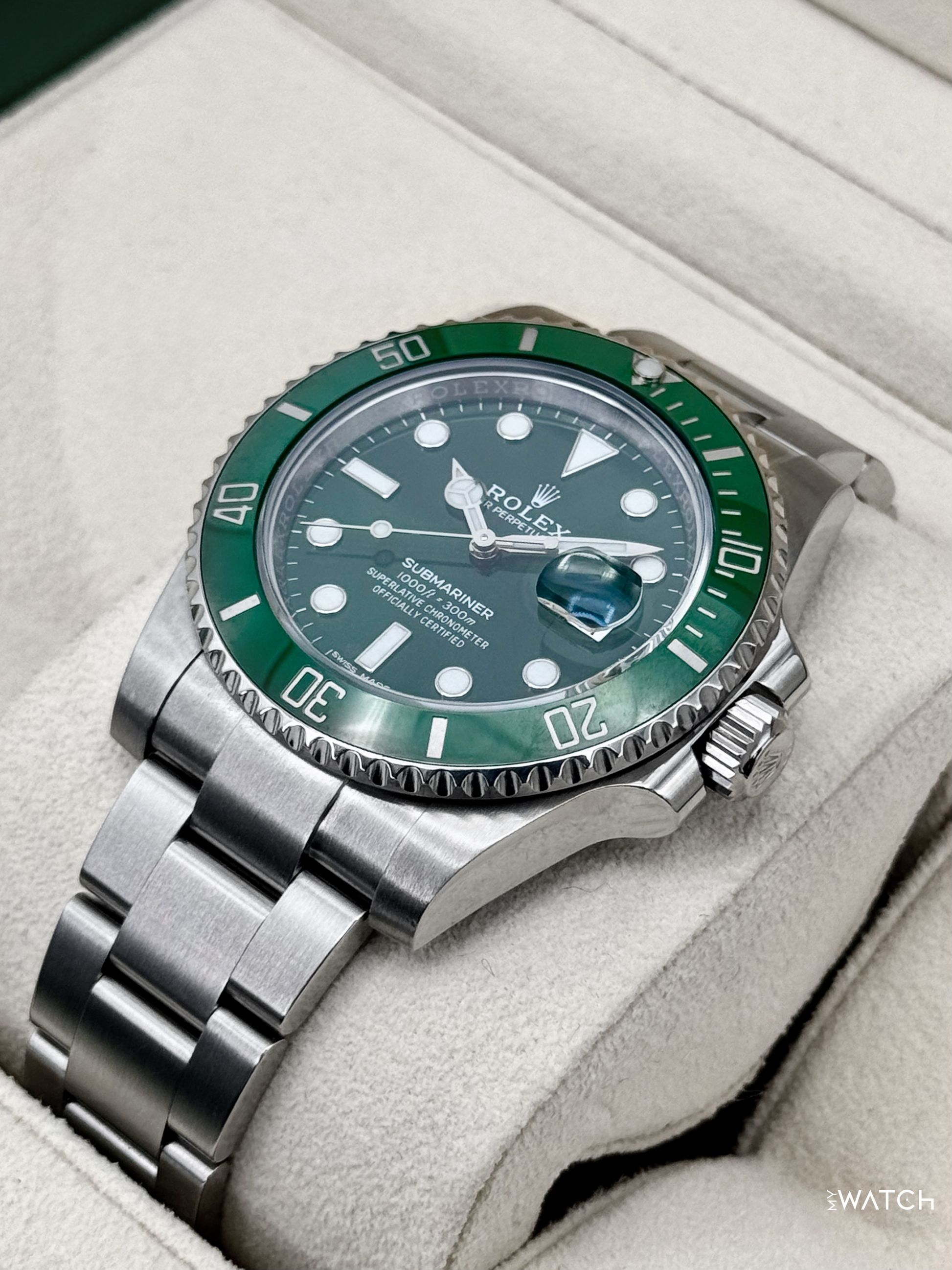 2020 Rolex Submariner “Hulk” 40mm 116610LV Green Dial (GREEN CARD & STICKERED) - MyWatchLLC