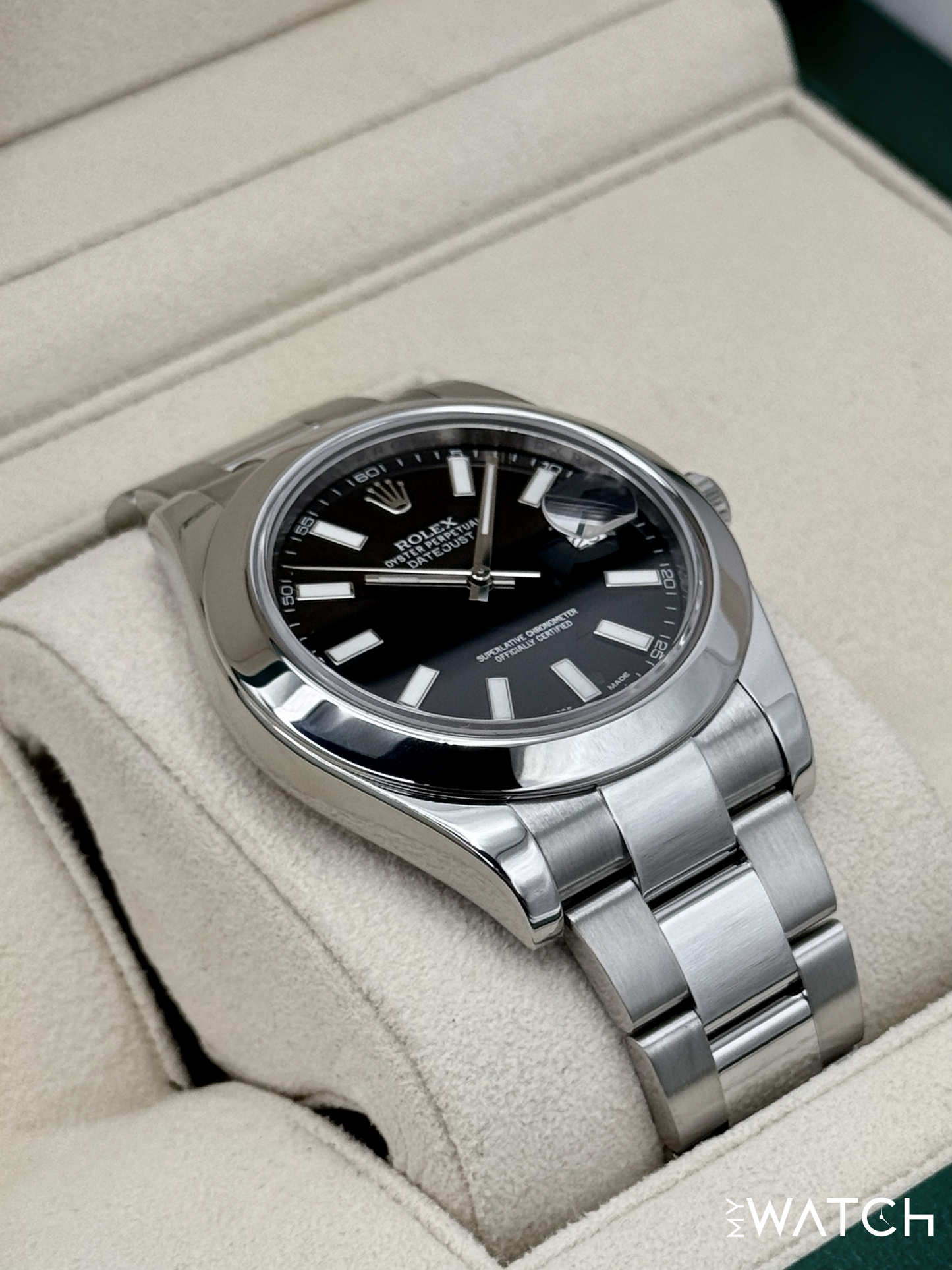 2014 Rolex Datejust II 41mm 116300 Stainless Steel Oyster Black Dial