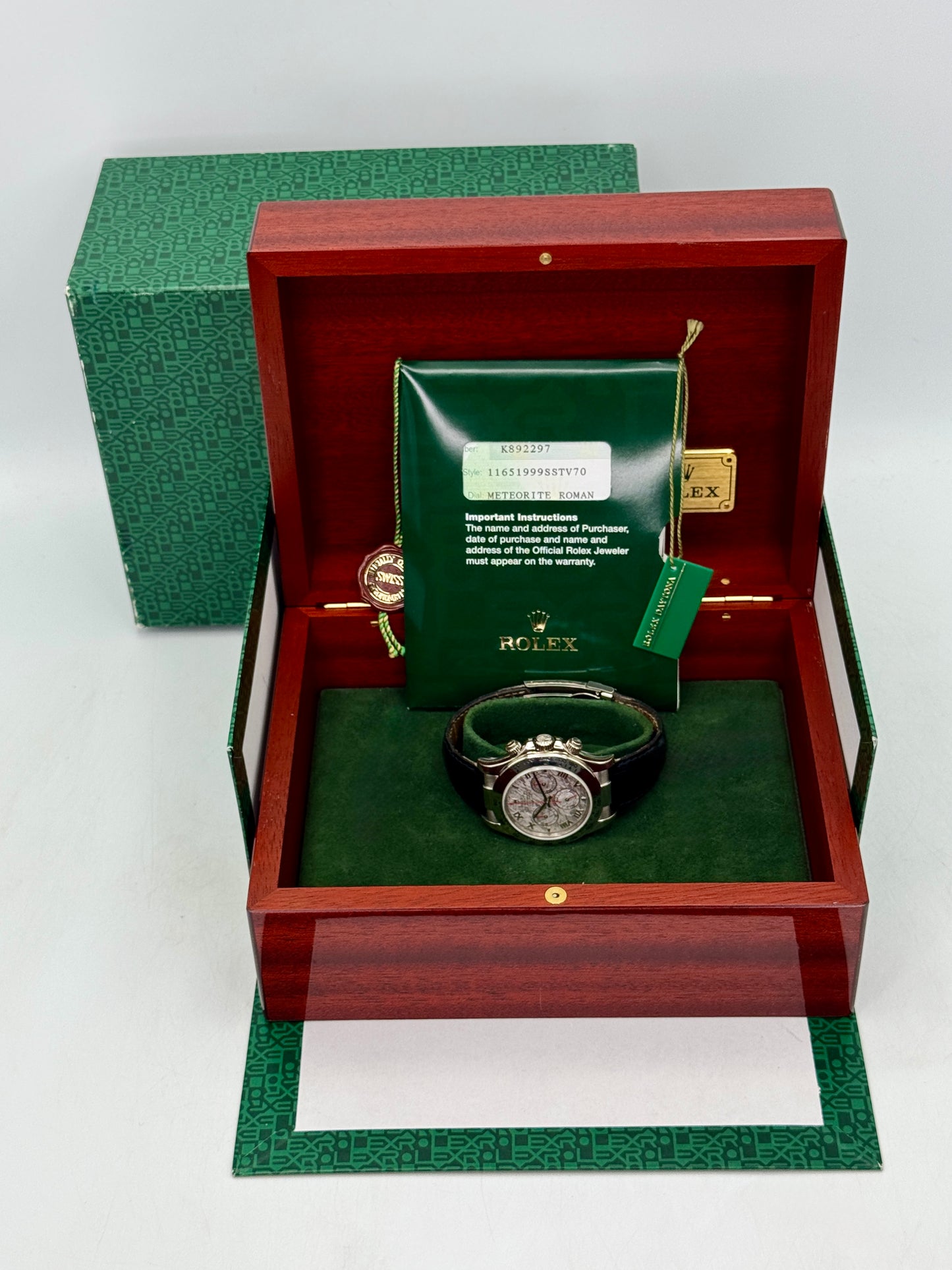 2003 Rolex Daytona 40mm 116519 White Gold Meteorite Dial