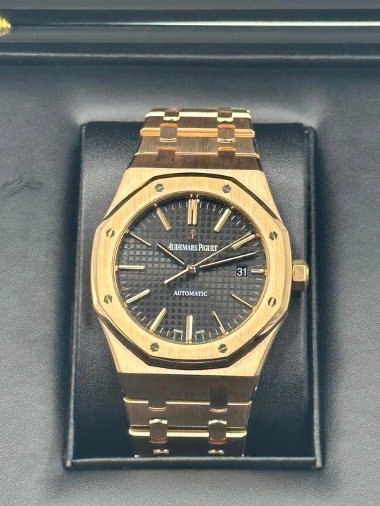 2013 Audemars Piguet Royal Oak 41mm 15400OR Rose Gold Black Dial - MyWatchLLC