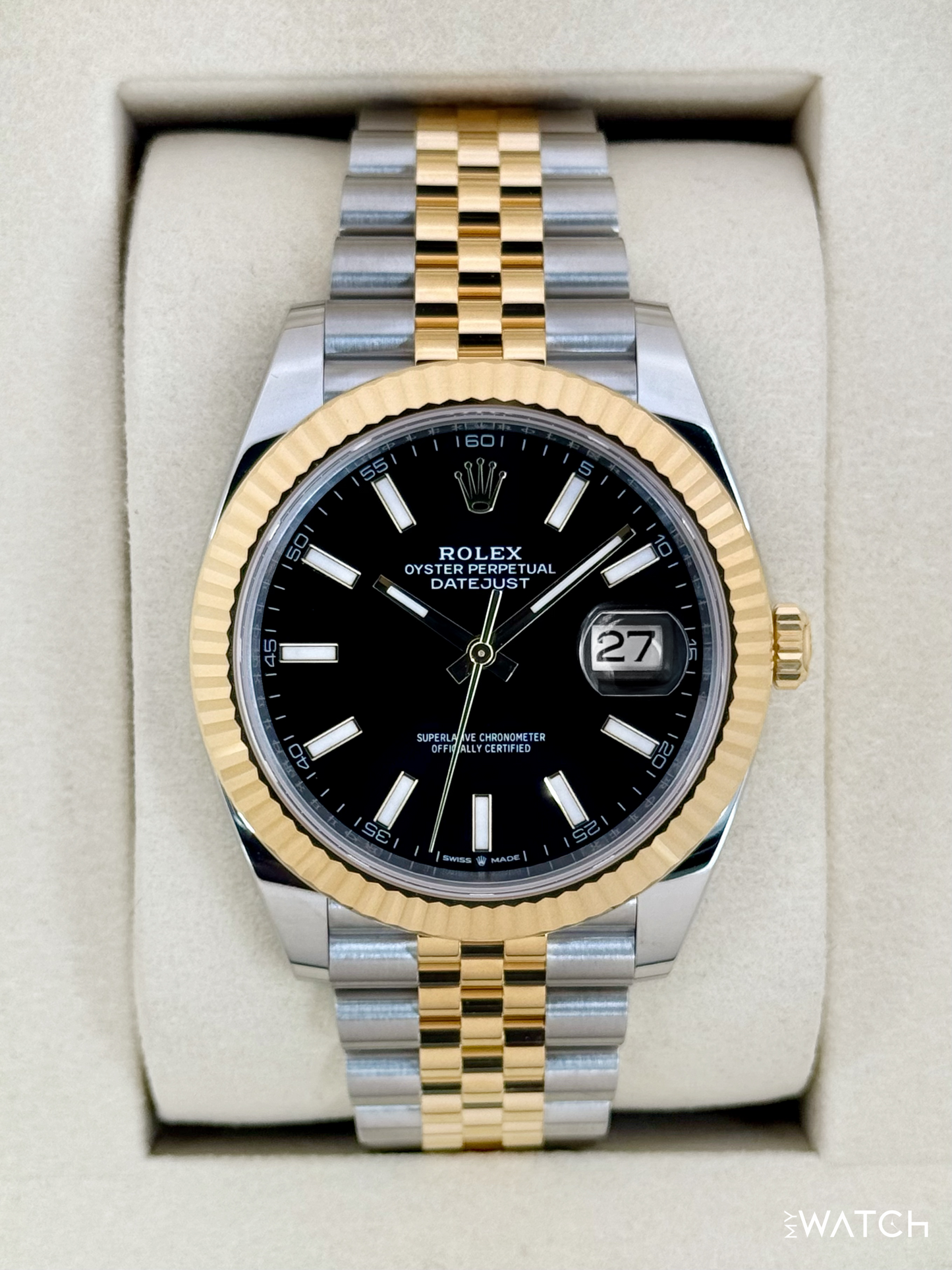 NEW 2025 Rolex Datejust 41mm 126333 Two-Tone Jubilee Black Dial