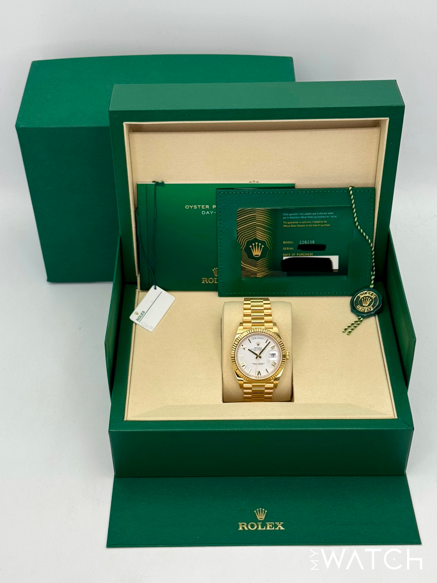 NEW 2025 Rolex Day-Date 40mm 228238 Presidential White Dial - MyWatchLLC