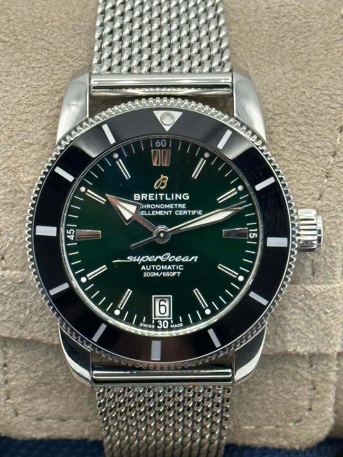 2023 Breitling Superocean Heritage 42mm AB2010 Stainless Steel Green Dial - MyWatchLLC
