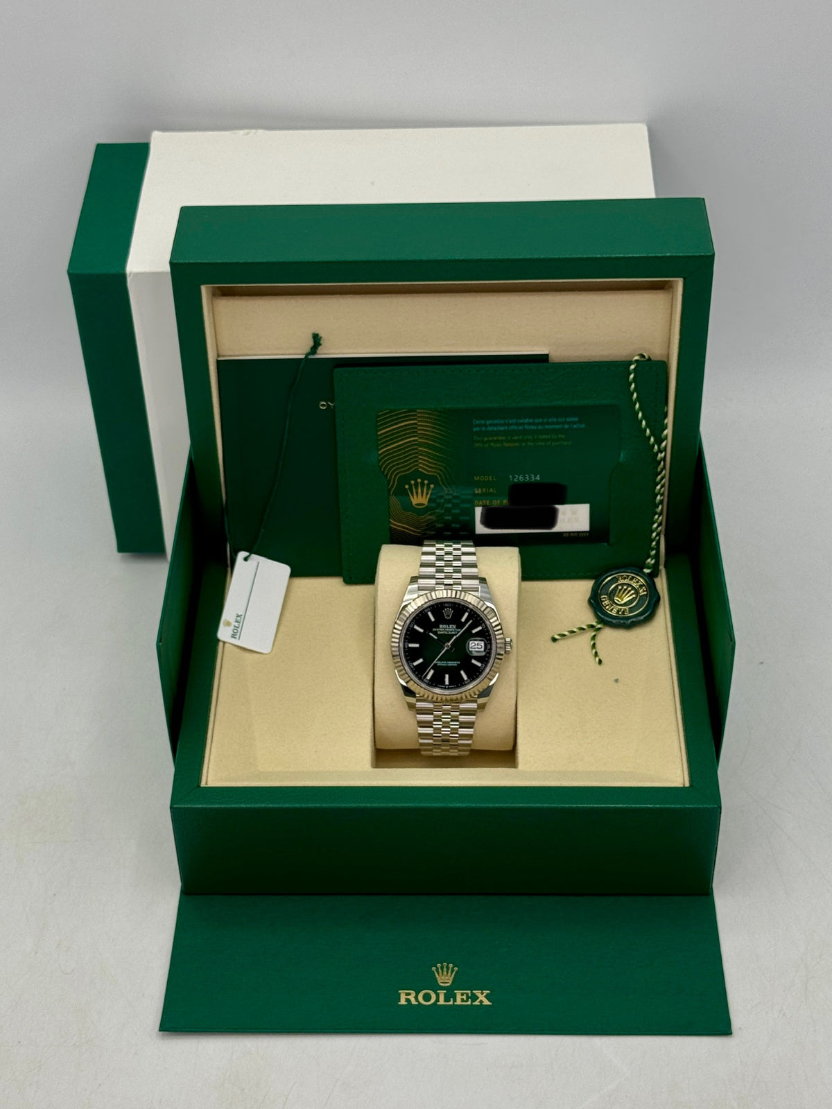 NEW 2026 Rolex Datejust 41mm 126334 Stainless Steel Jubilee Green Ombre Dial