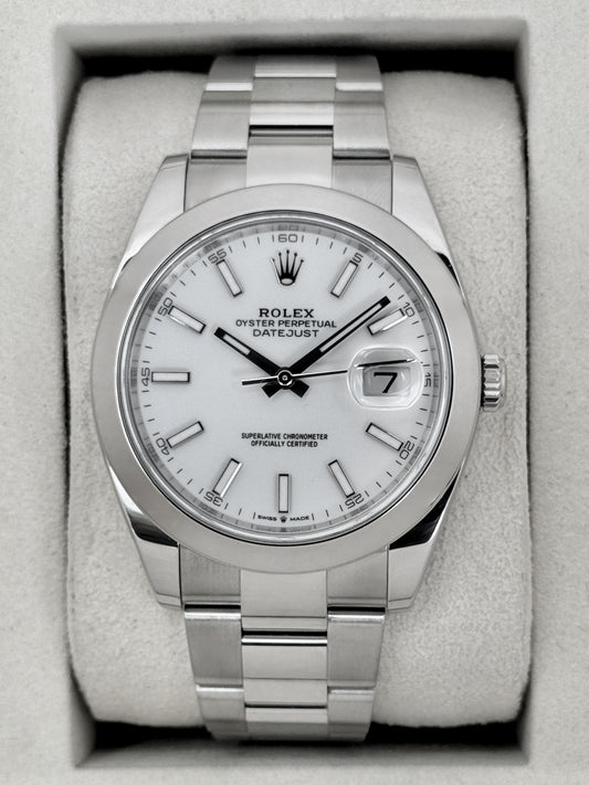 2025 Rolex Datejust 41mm 126300 Stainless Steel Oyster White Dial