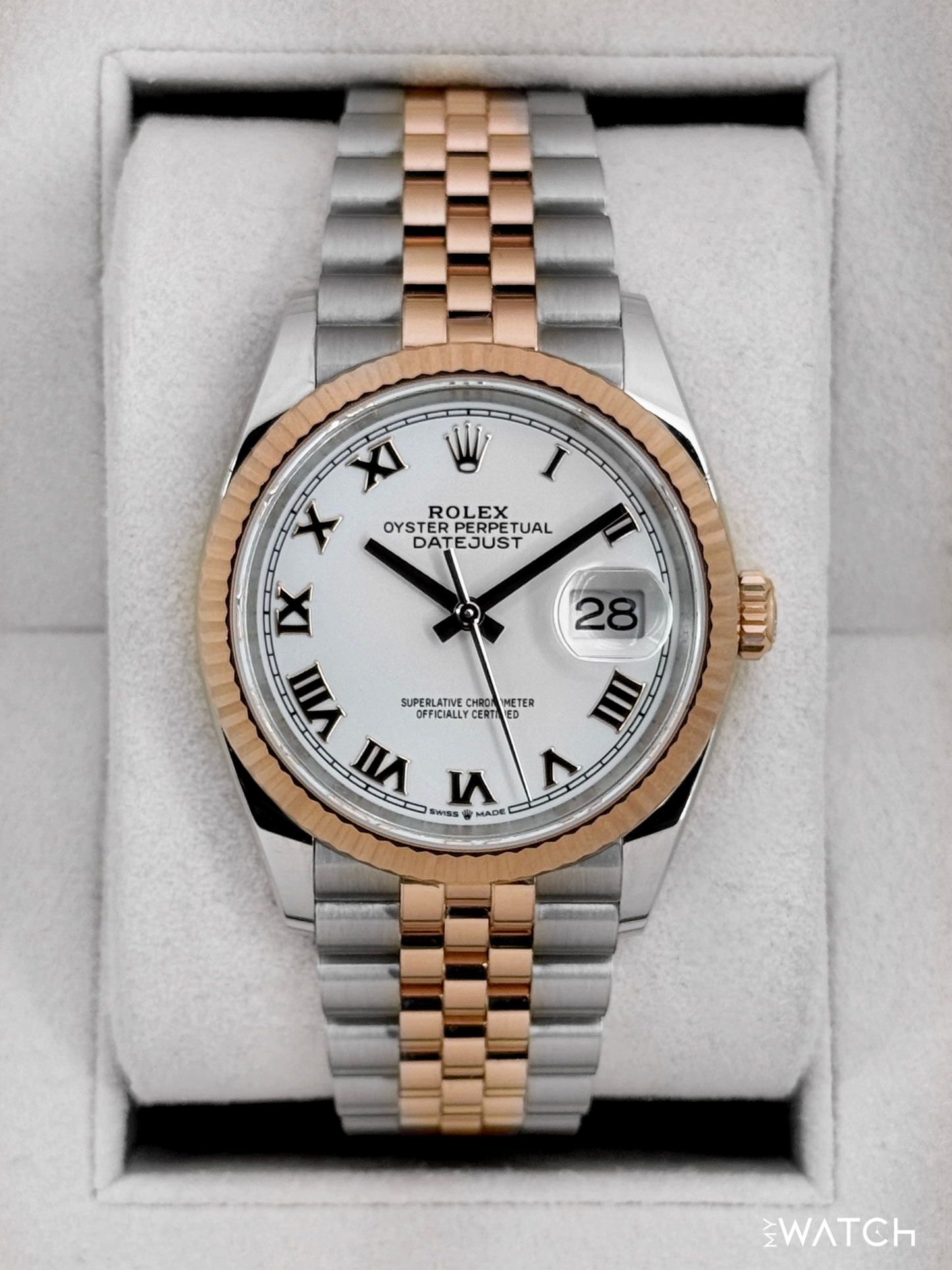2024 Rolex Datejust 36mm 126231 Two-Tone Jubilee White Roman Numeral Dial