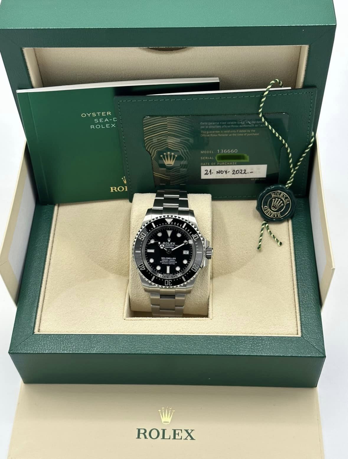 2022 Rolex Sea-Dweller Deepsea 44mm 136660 Black Dial - MyWatchLLC