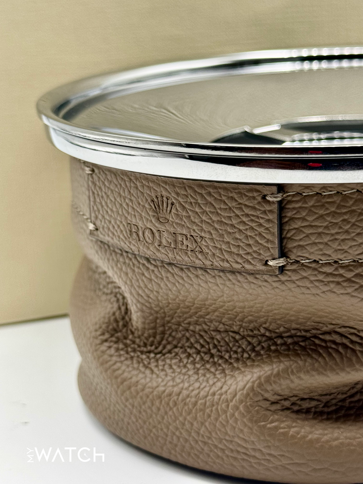 Rolex Brown Leather Ashtray