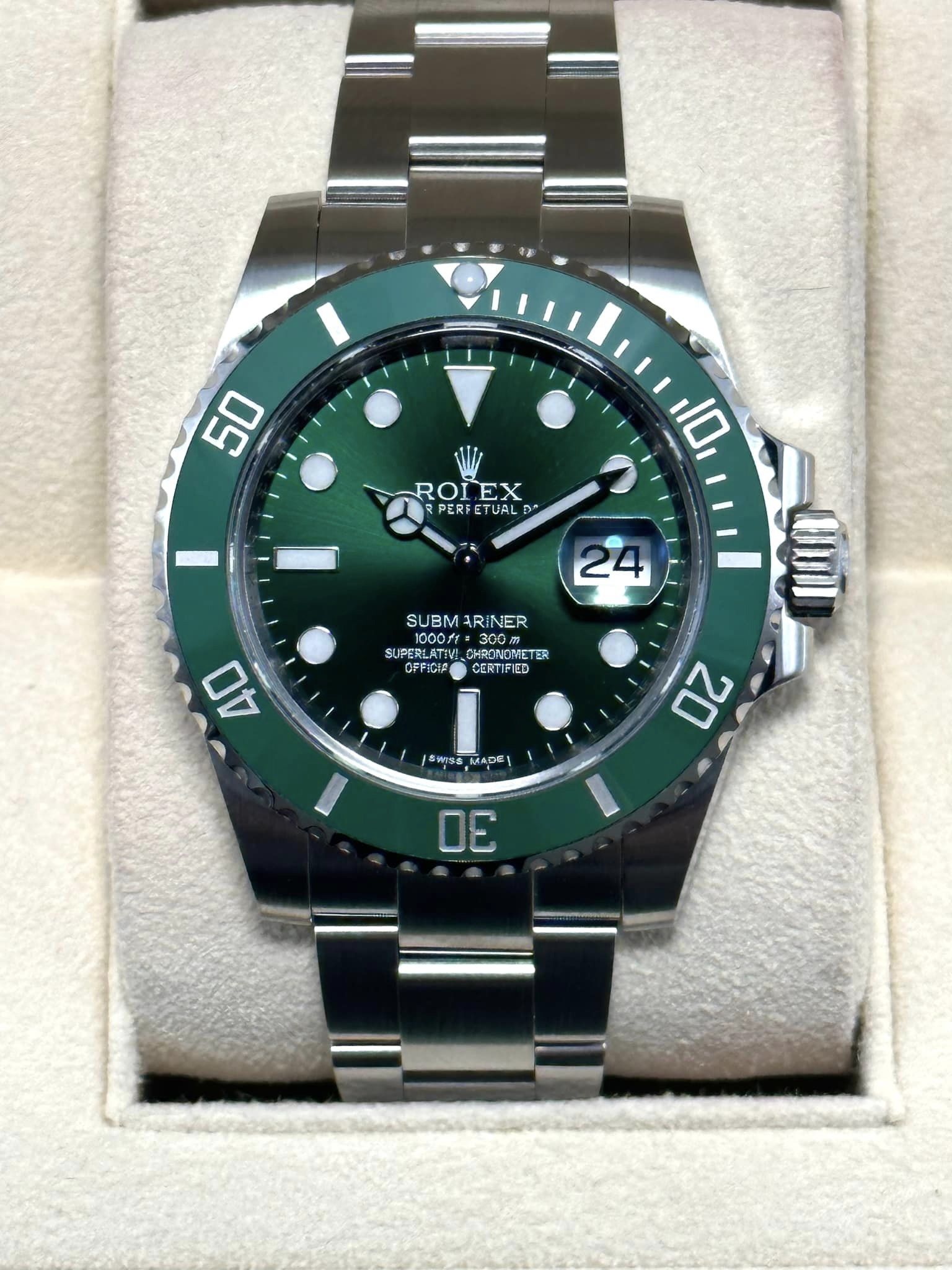 Submariner Date "Hulk" 40mm 116610LV Stainless Steel Green Dial - MyWatchLLC