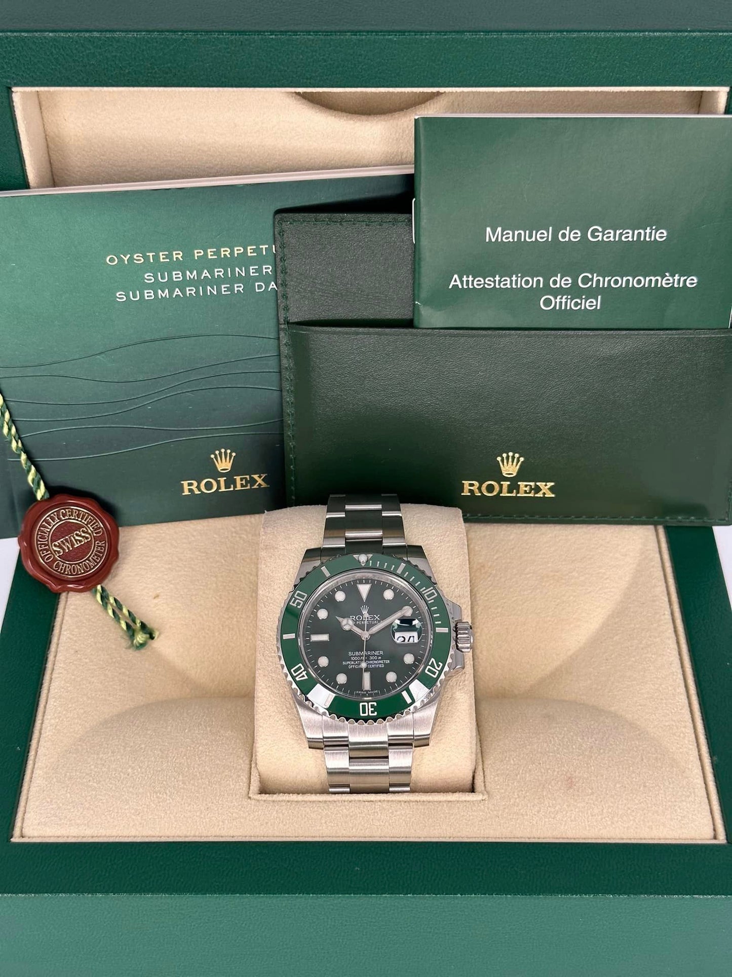 Submariner Date "Hulk" 40mm 116610LV Stainless Steel Green Dial - MyWatchLLC