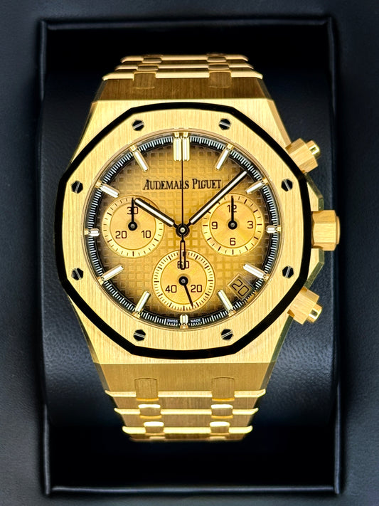 NEW 2026 Audemars Piguet Royal Oak Chronograph 41mm 26240BA Gold Dial