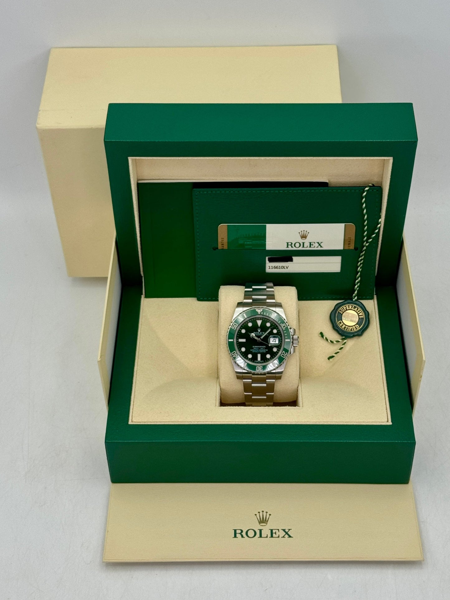 2016 Rolex Submariner Hulk 40mm 116610LV Green Dial