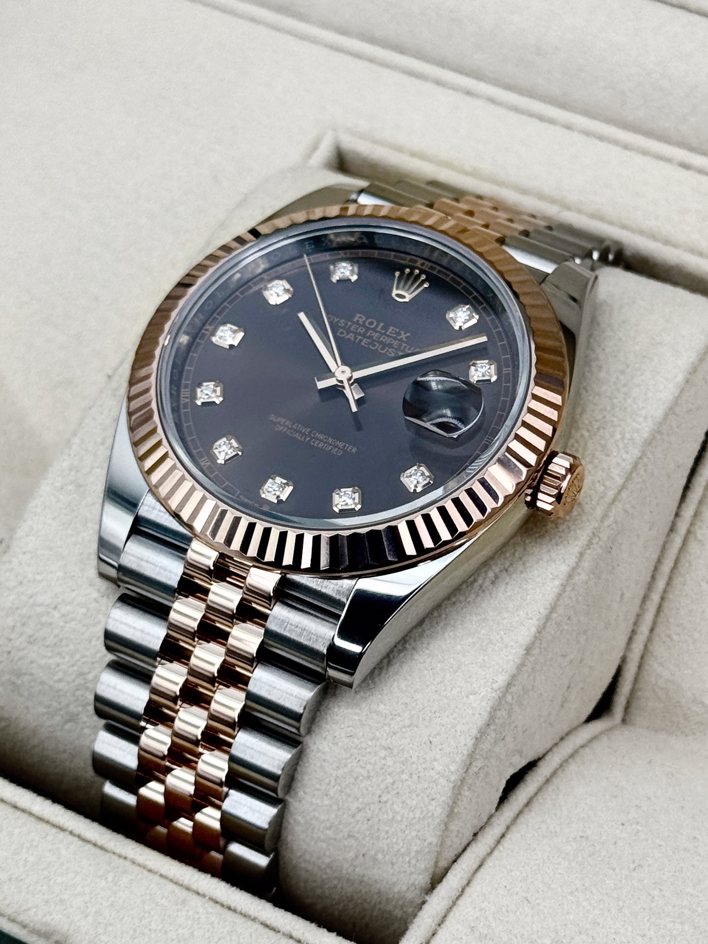 2019 Rolex Datejust 41mm 126331 Two-Tone Chocolate Diamond Dial