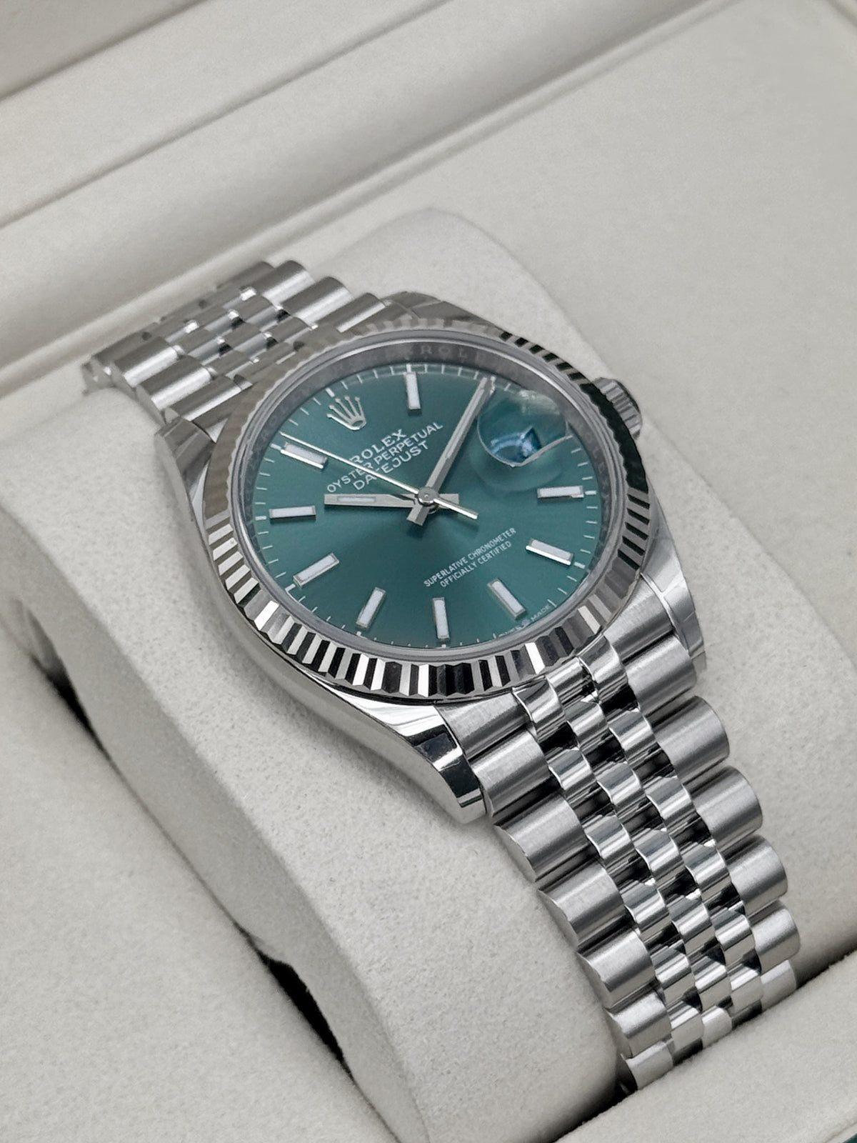 NEW 2026 Rolex Datejust 36mm 126234 Stainless Steel Jubilee Mint Green Dial