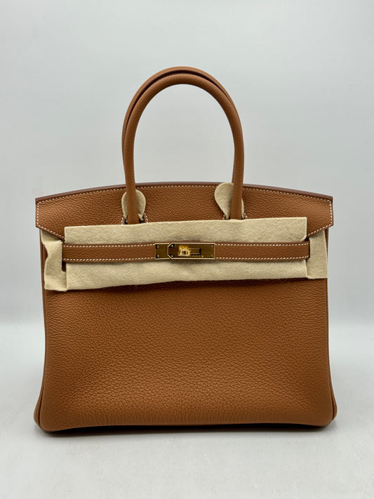 NEW Hermès Birkin 30 Handbag Togo Gold Hardware GHW Handbag