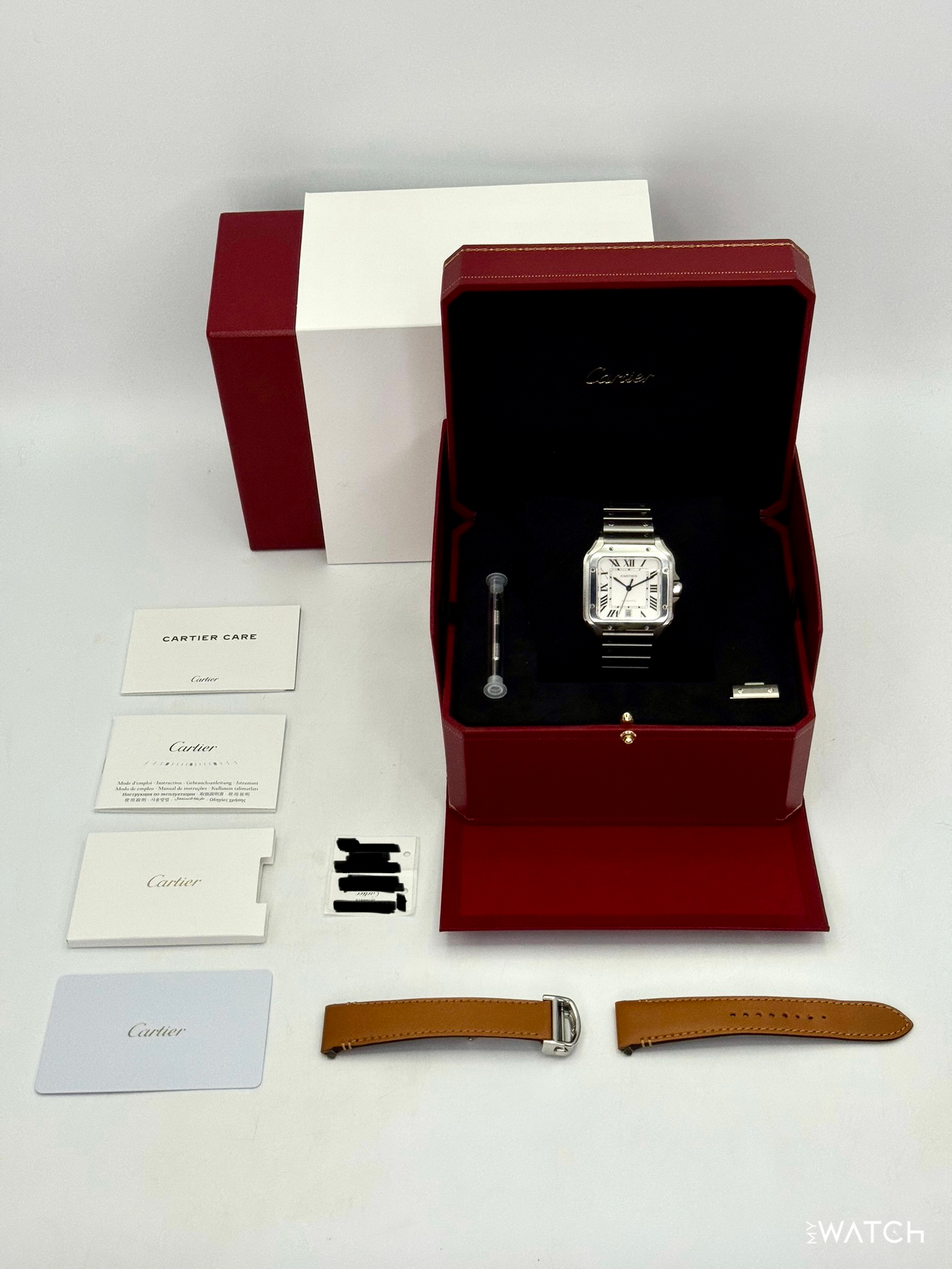 2025 Santos De Cartier 39.8mm WSSA0018 Stainless Steel White Dial - MyWatchLLC