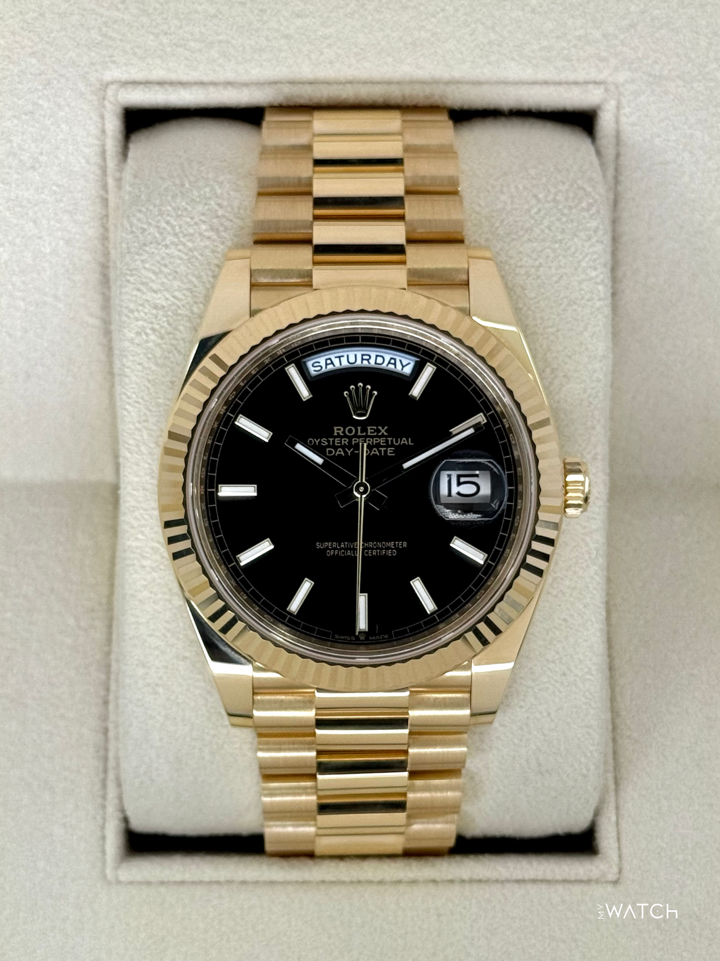 2024 Rolex Day-Date 40mm 228238 Yellow Gold Black Dial
