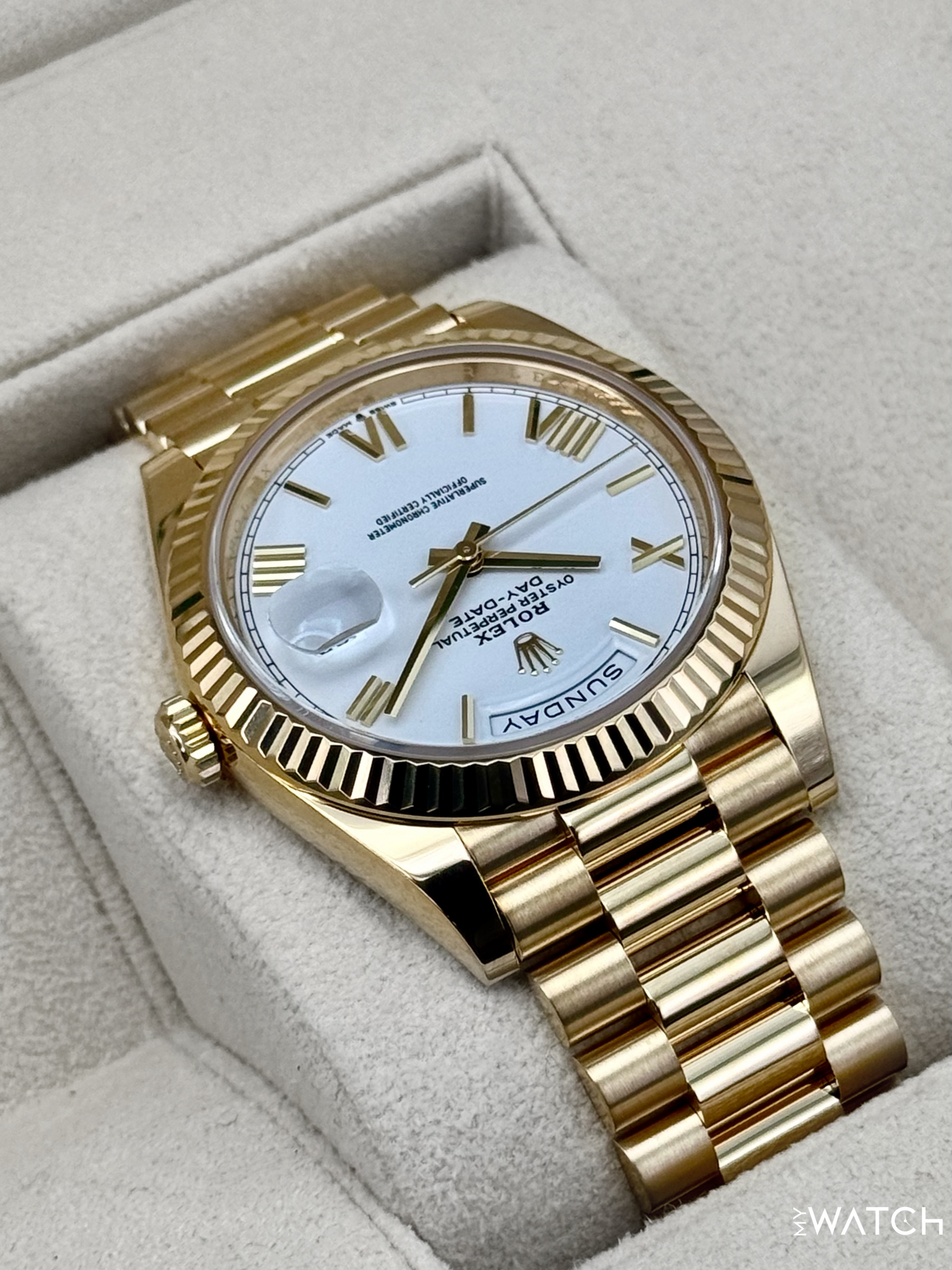 NEW 2025 Rolex Day-Date 40mm 228238 Presidential White Dial - MyWatchLLC